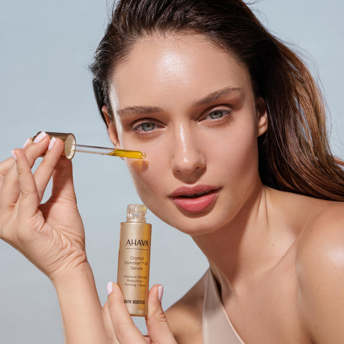 AHAVA Crystal Osmoter X6 Serum Duo Set, 1 Fl.Oz x 2 - Smooth oily lotion with Dead Sea Minerals & Osmoter, to enhance skin radiance, provide firmness and treatment against wrinkles & fine lines