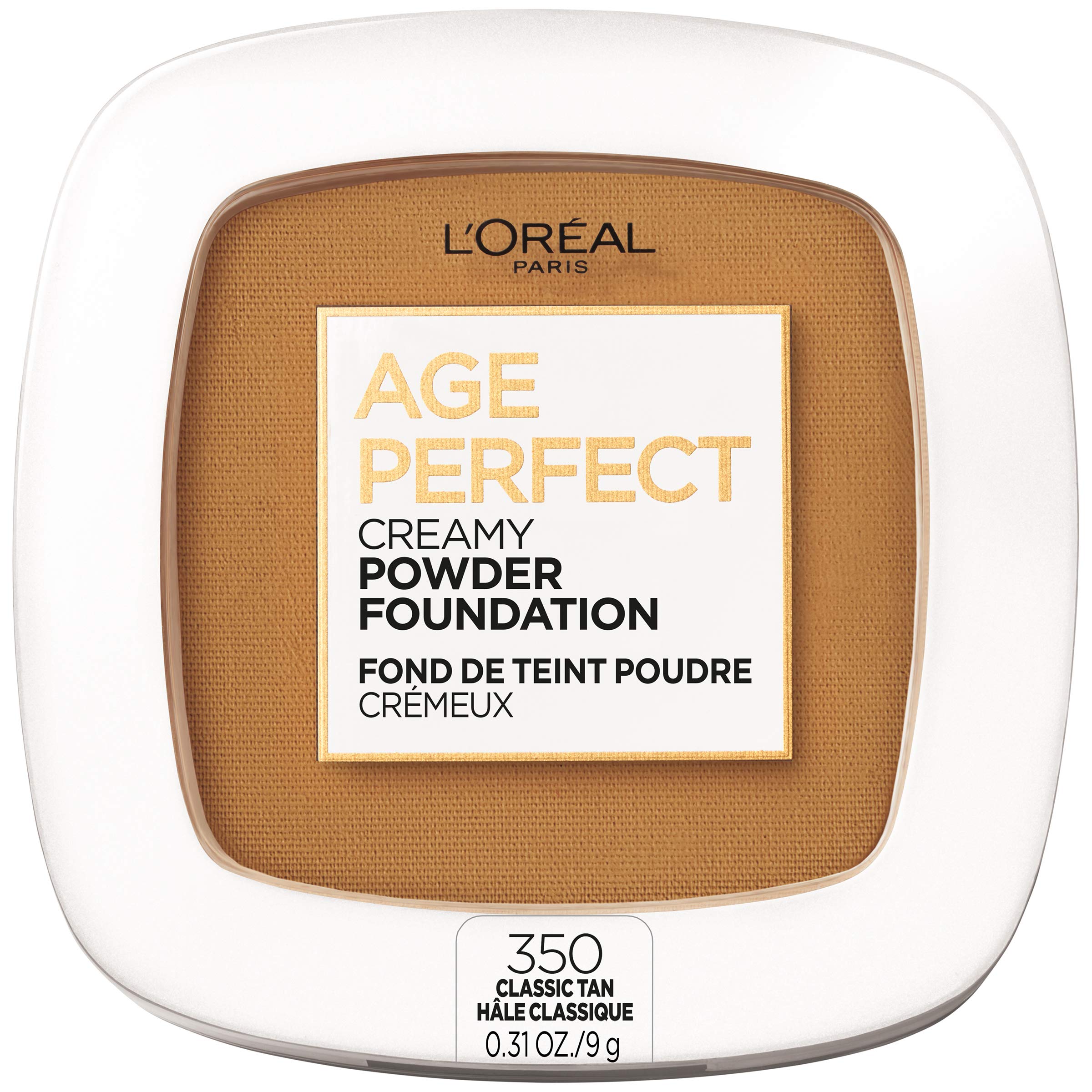 L’Oréal Paris Age Perfect Creamy Powder Foundation Compact, 350 Classic Tan, 0.31 Ounce