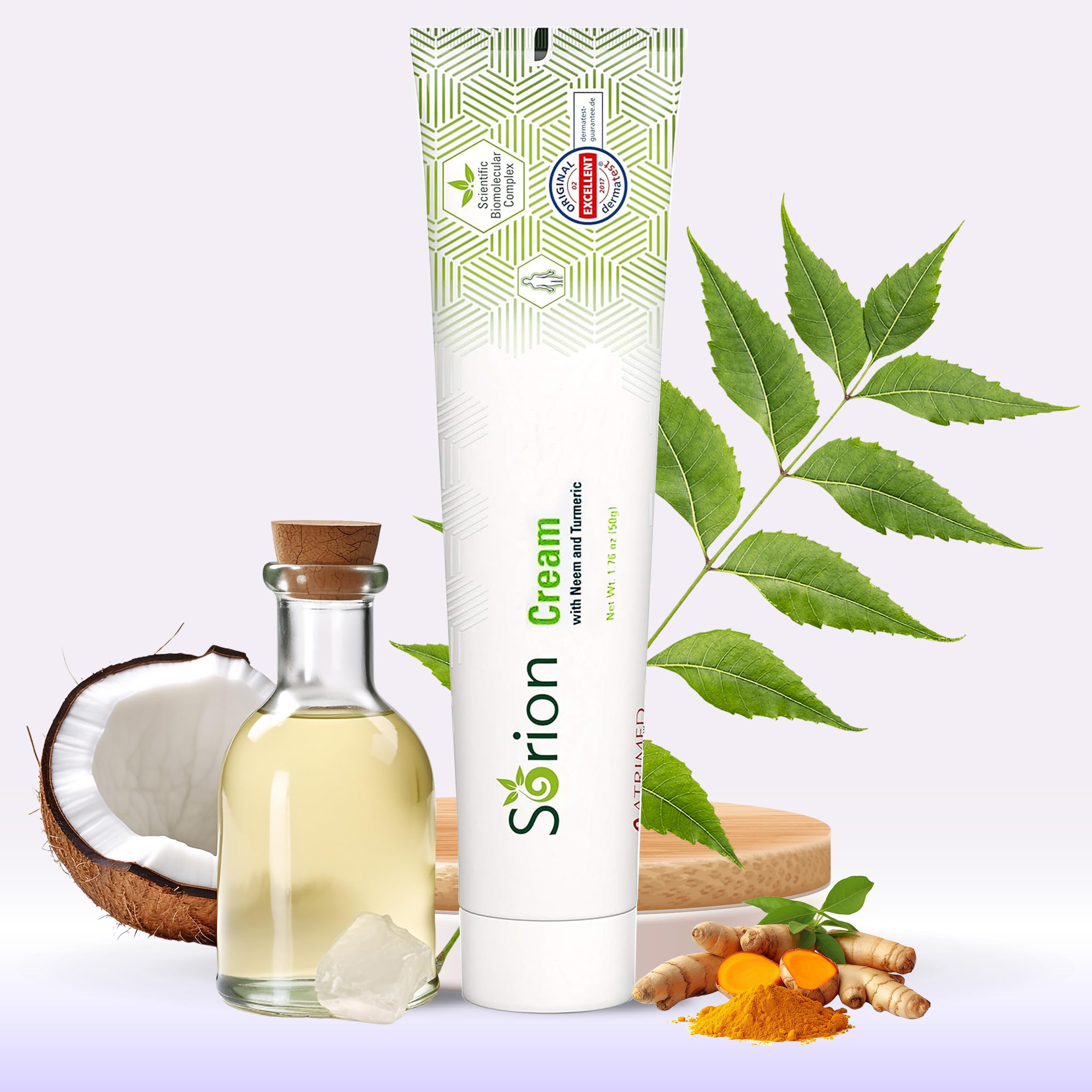 Sorion Cream for Comforting Dry Skin and Ayurveda Skin Care with Coconut Oil, Neem, Turmeric, Pala Indigo and Vitamin E