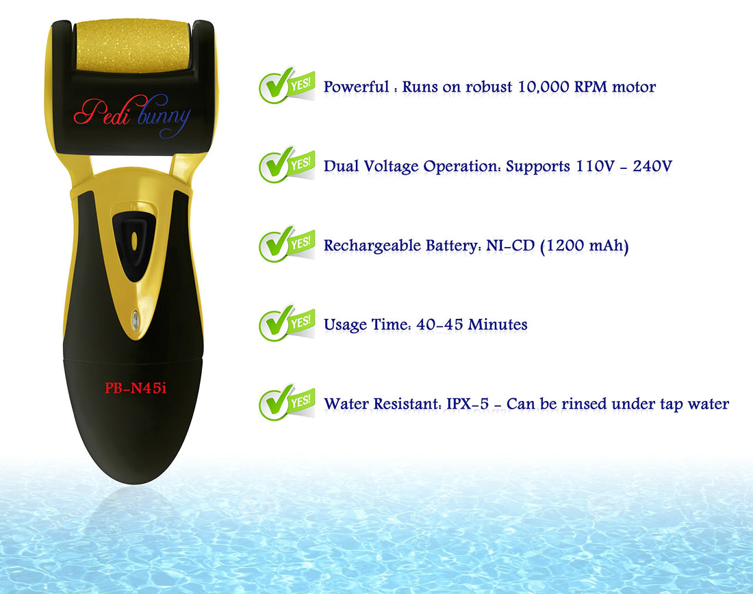 Luxurious Rechargeable Electric Callus Remover-Foot File for Scrubbing Feet,Micro-Pedi Foot Care Tool-Effectively Buffs Away Dead, Hard Skin, Dry Callused Feet and Cracked Heels
