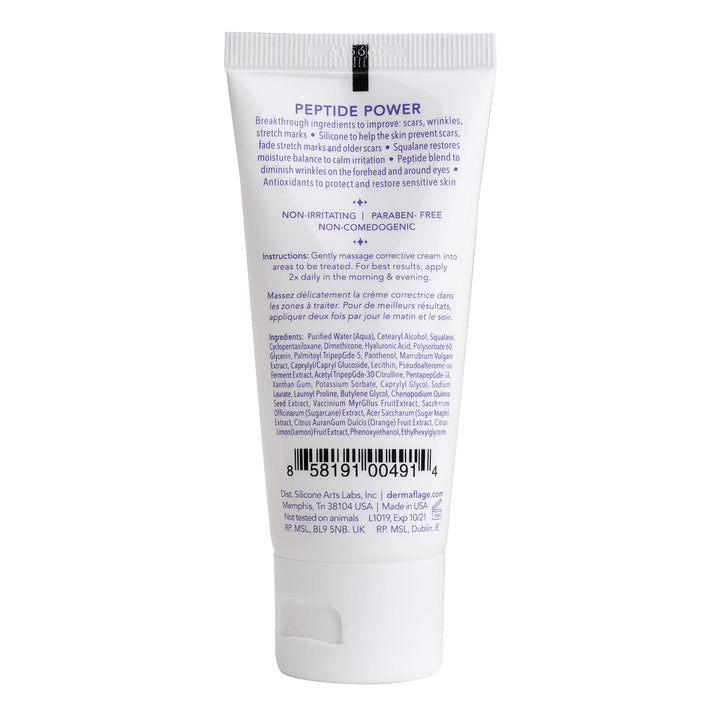 Dermaflage Acne Scar Removal Cream With Peptide Power, Fade Acne, Surgical Scars, Stretch Marks And Wrinkles With Good Skin, 2 oz.
