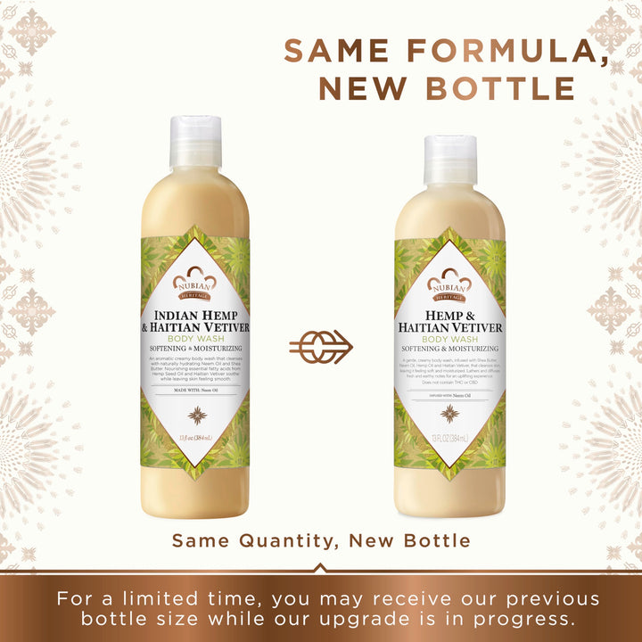 Nubian Heritage Body Wash Indian Hemp and Haitian Vetiver 13 oz