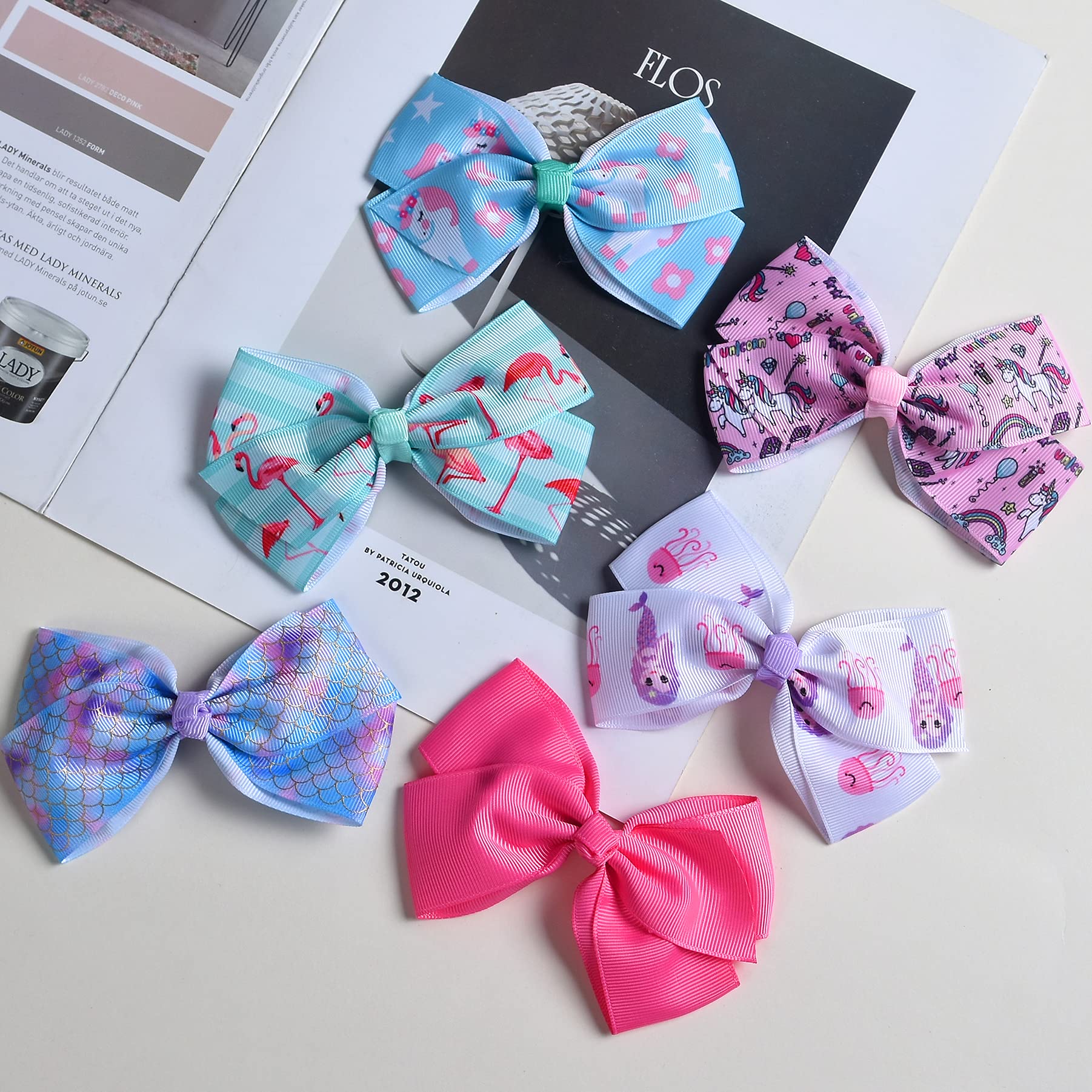 Fsmiling Hair Bows for Girls Alligator Clips Flower Girls Bows Grosgrain Ribbon Bows Hair Accessories for Girls