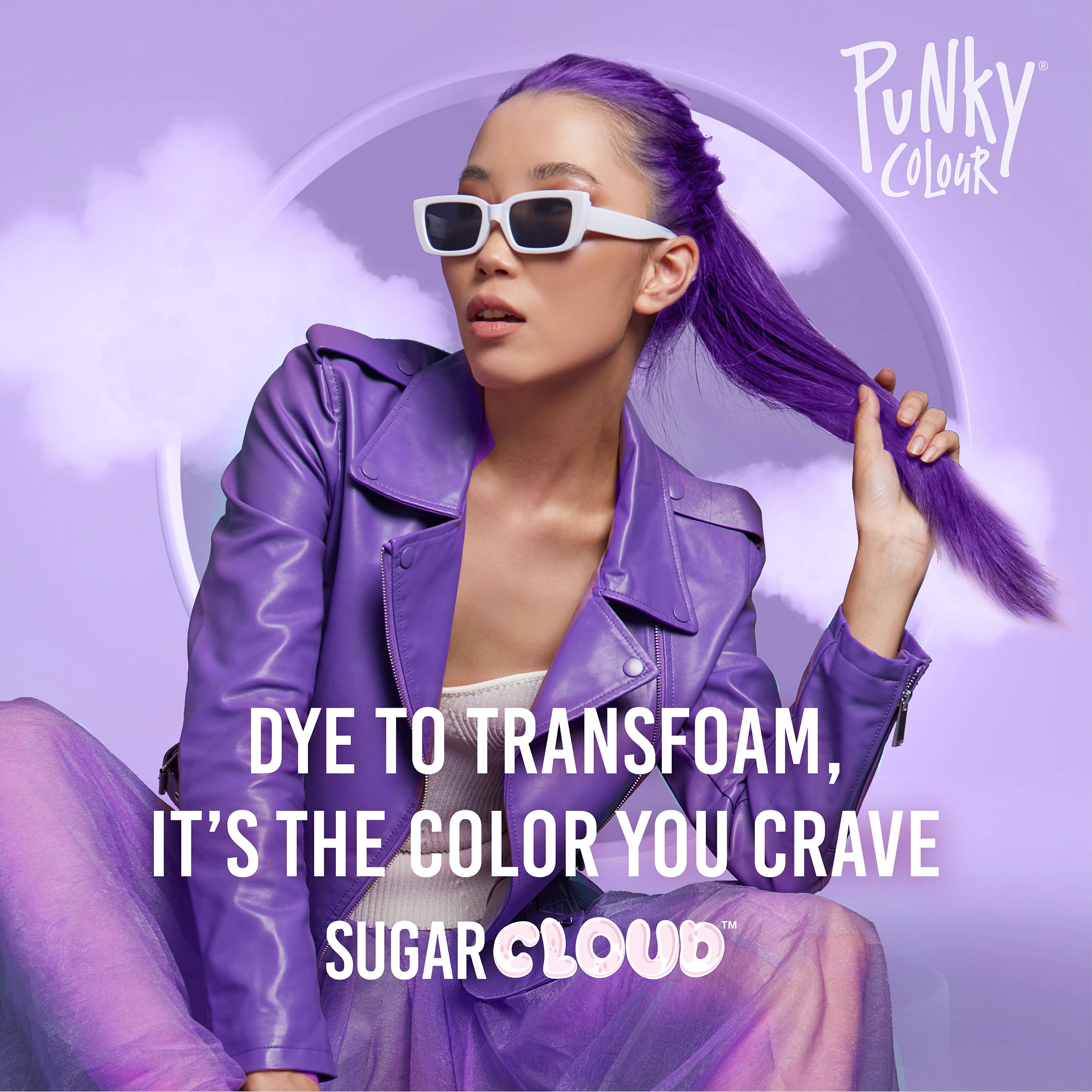 Punky Sugar Cloud Semi-Permanent Foam Hair Color, Poprock - Vibrant Hair Dye for Long-Lasting Color, Easy Application Foam Hair Dye, 6 fl oz.