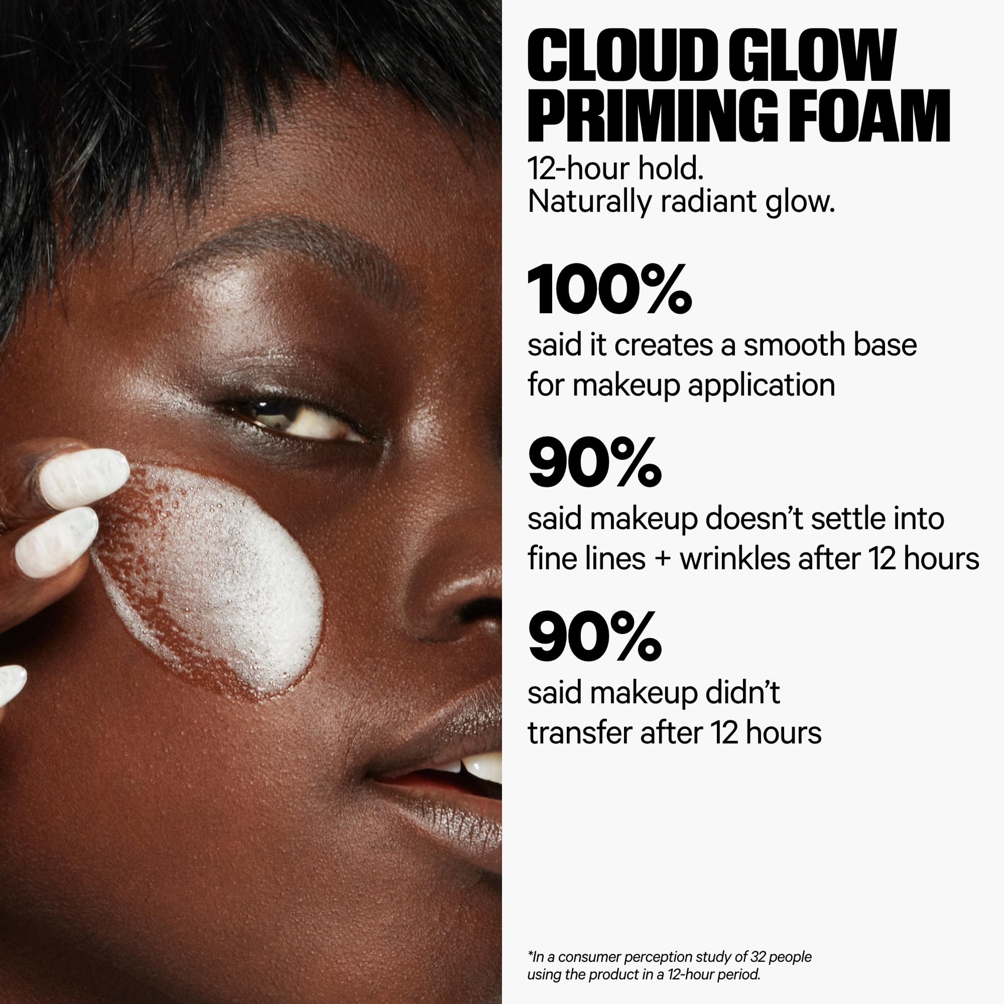 Milk Makeup Cloud Glow Foam Brightening Primer – Face Primer Holds Makeup for Up to 12 Hours + Brightens Skin – Hydrating, Lightweight, Silicone-Free Foam with Naturally Glowy Finish – 0.91 oz