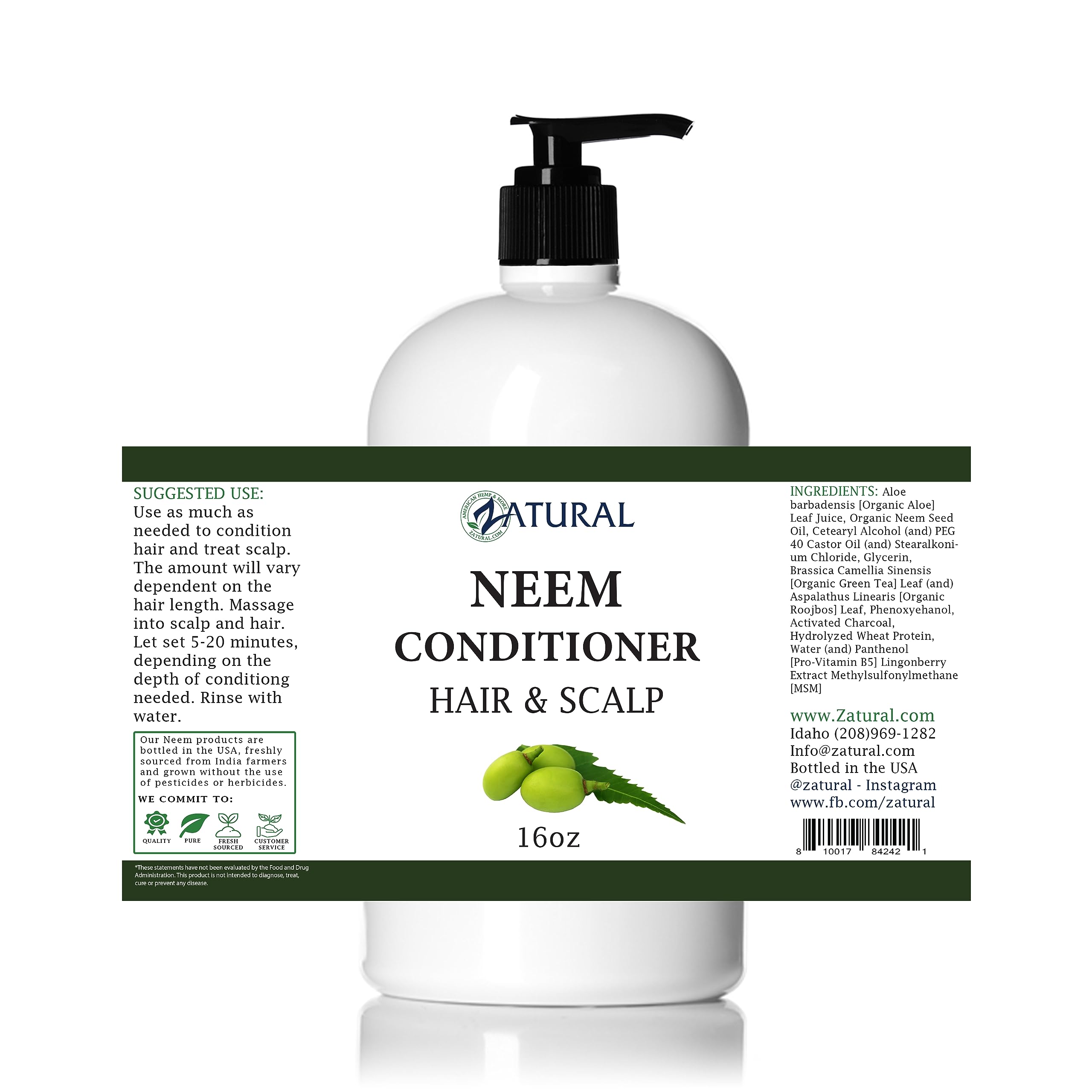 16 Ounce : Neem Scalp Conditioner (16 Ounce), Pure Organic Neem, 3 Sizes, Best Prices