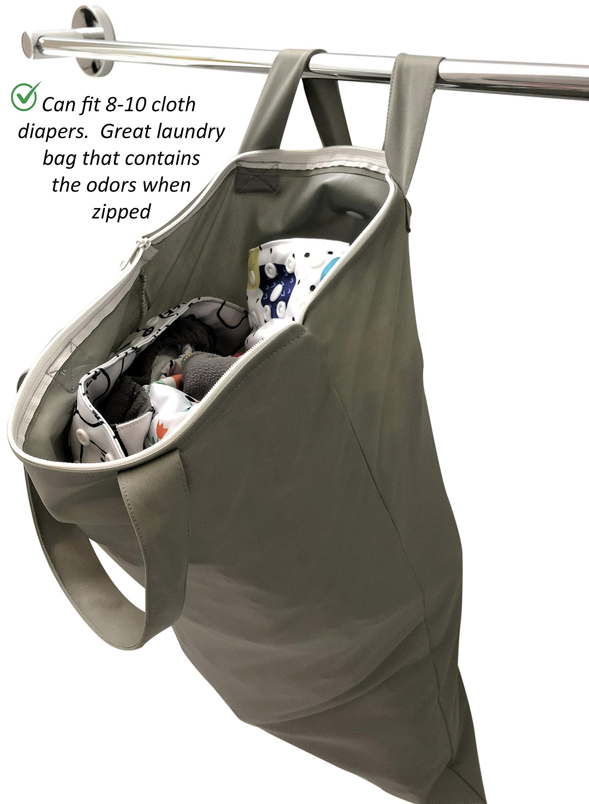 MOM & BAB Wet Bags for Baby Cloth Diapers, Swimsuits and Towels, Travel, Wet Dry Bag for Diaper Bag, Breast Pump Parts, Gym | Water & Odor Resistant (Black & Gray)