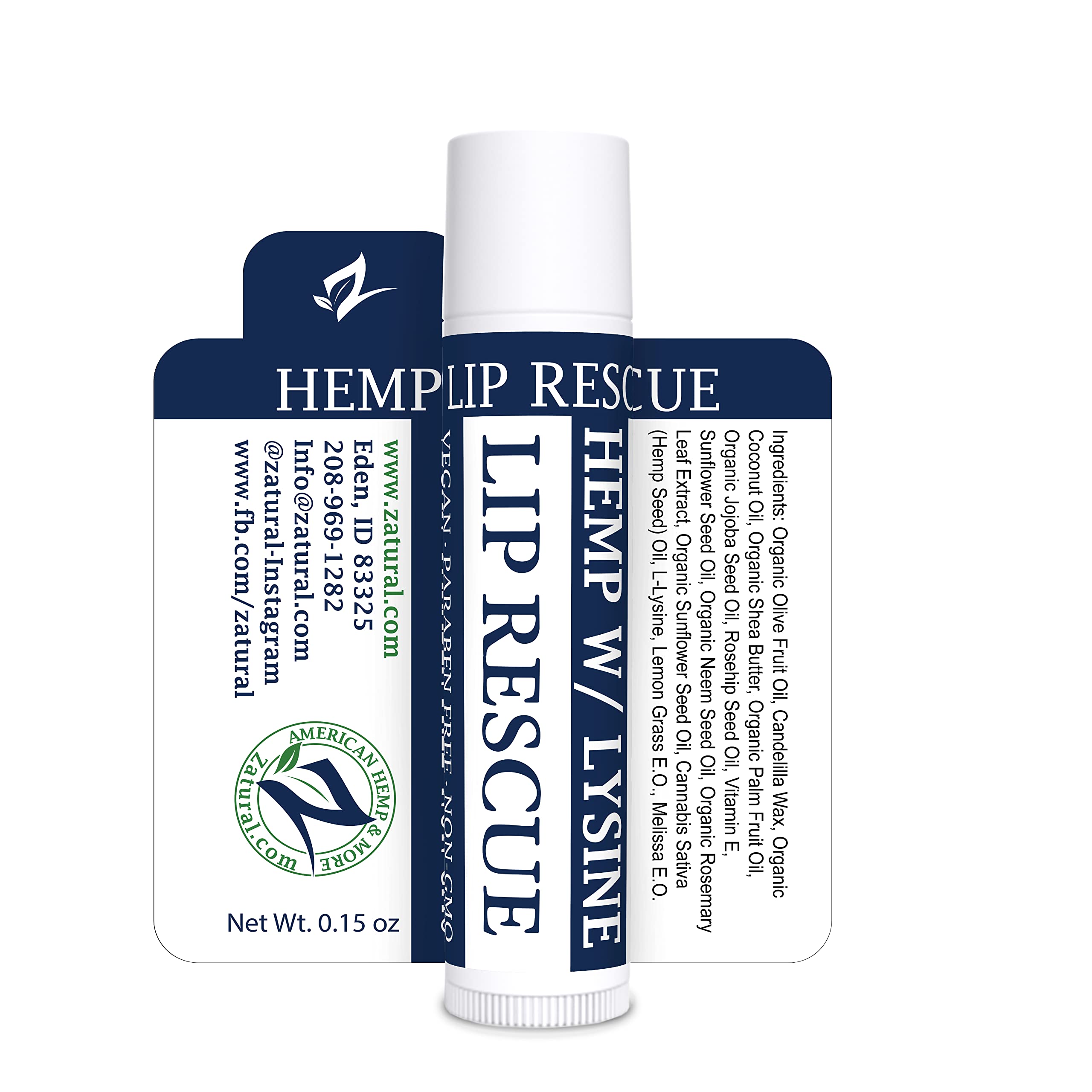 Hemp Lip Balm with L-Lysine-Heal, Moisturize, Protect (3)