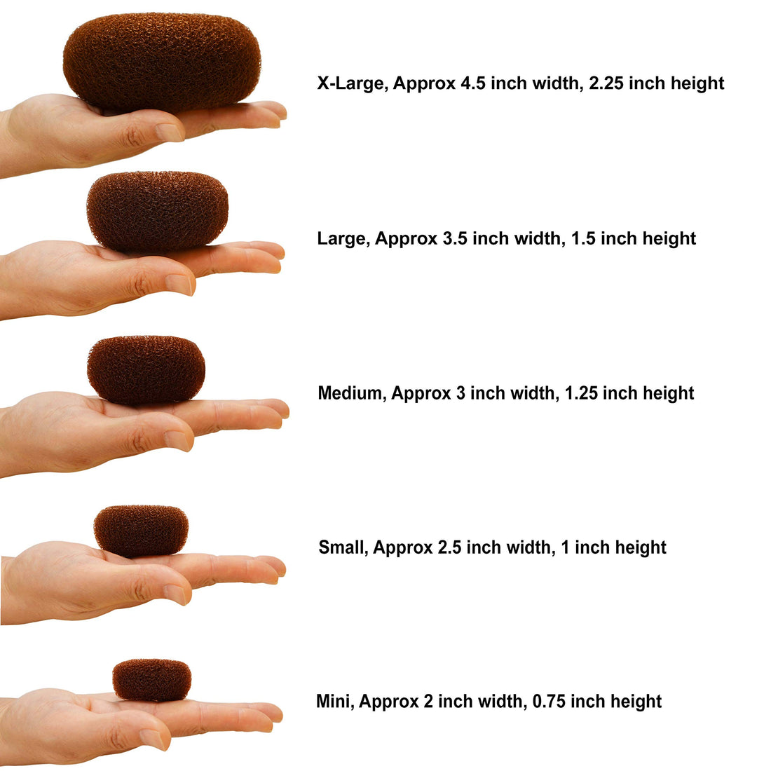 Beaute Galleria - Chignon Hair Donuts Ring Style Bun Maker (Small, Brown)