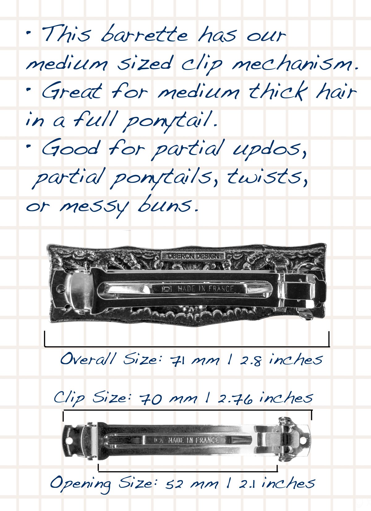 Hair Clip | Barrette | Thistle | Handmade in the USA by Oberon Design