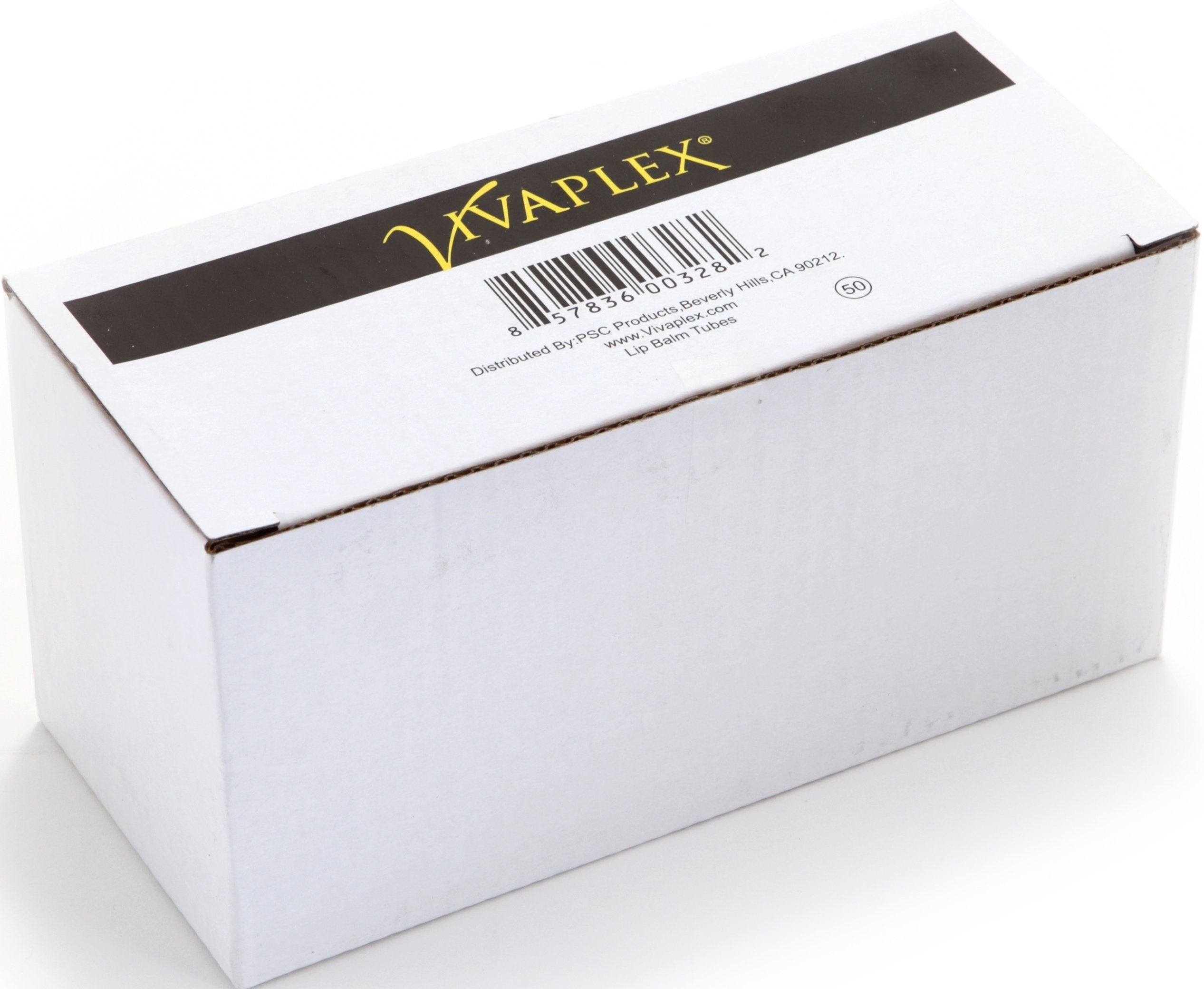 50, Clear, Empty, 5.5 ml Lip Balm Tubes with White Caps