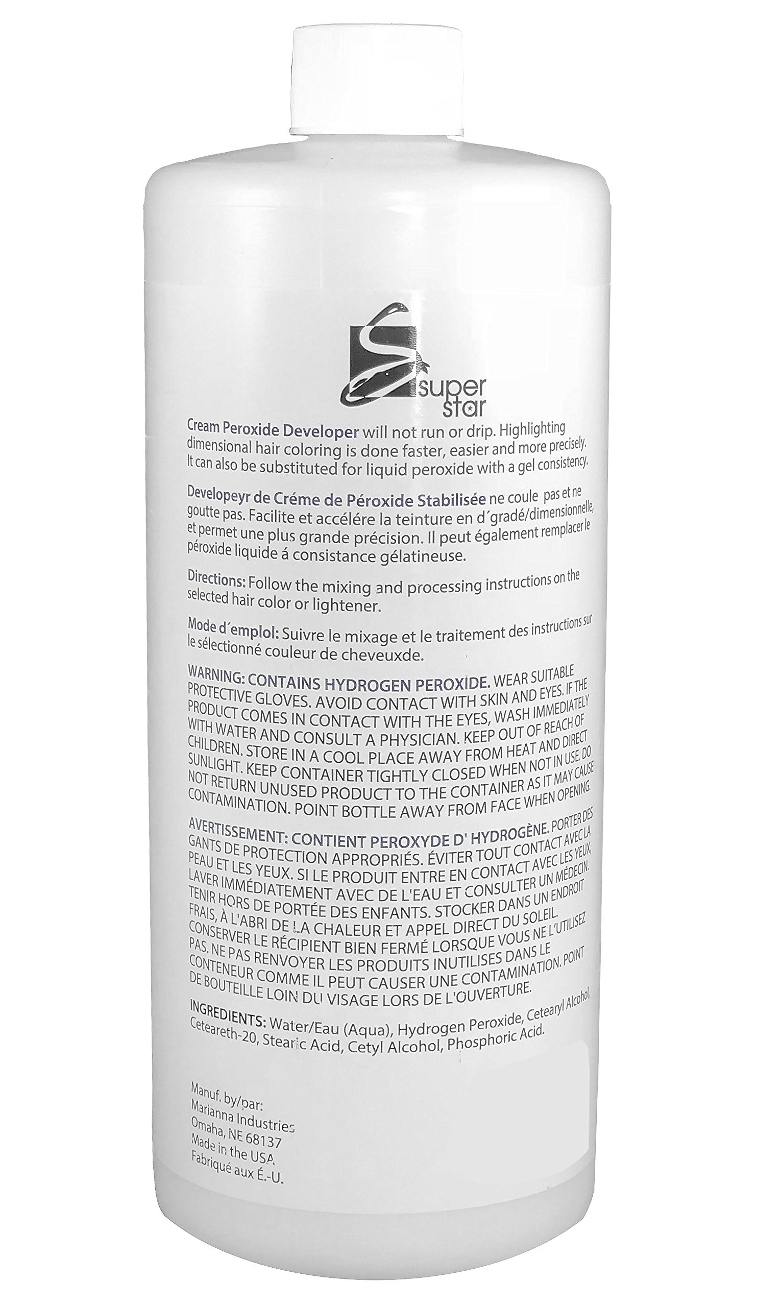 Super Star Cream Peroxide Developer, 4 Ounce