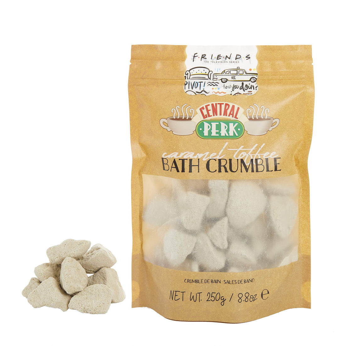 Paladone Central Perk Bath Crumble - 250g Caramel Toffee Scented - Officially Licensed Friends TV Show Merchandise, White