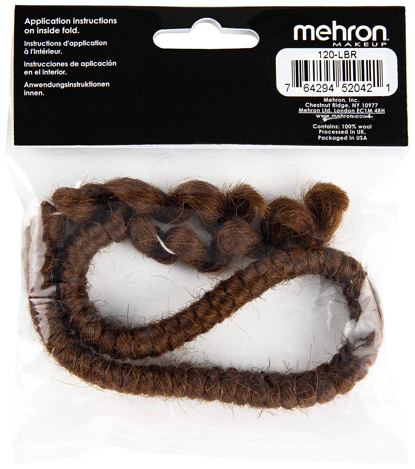 Mehron Crepe Hair 12-inch Braid (Light Brown)
