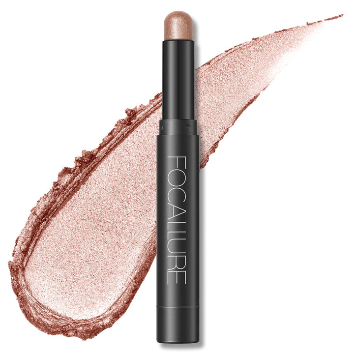 FOCALLURE Shimmer and Matte Cream Eyeshadow Stick,Smooth Brilliant Eye Brightener Pencil for Women,Long Lasting Waterproof Eye Shadow and Liners Makeup,PINK FIRE