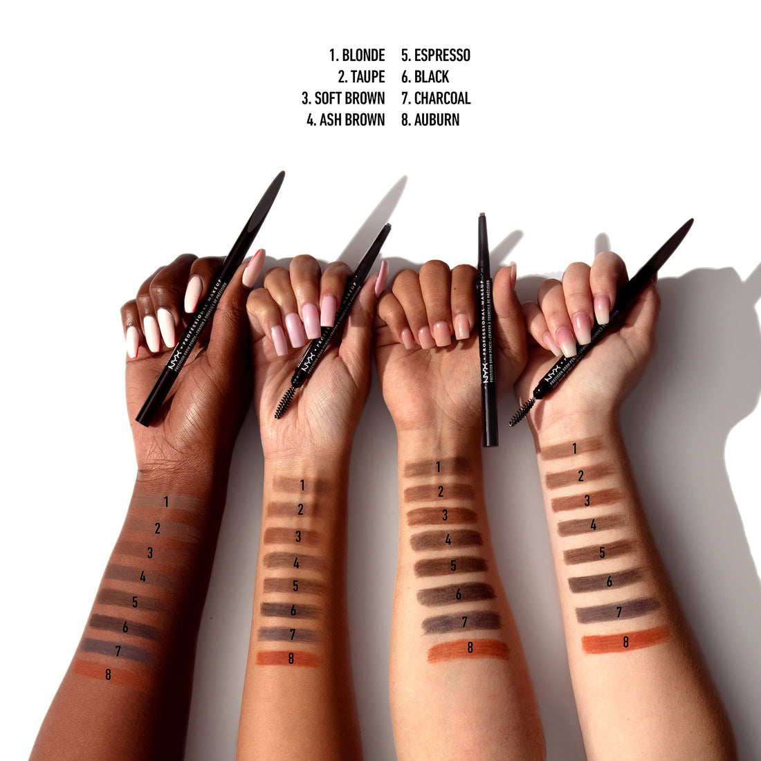 NYX PROFESSIONAL MAKEUP Precision Eyebrow Pencil, Charcoal