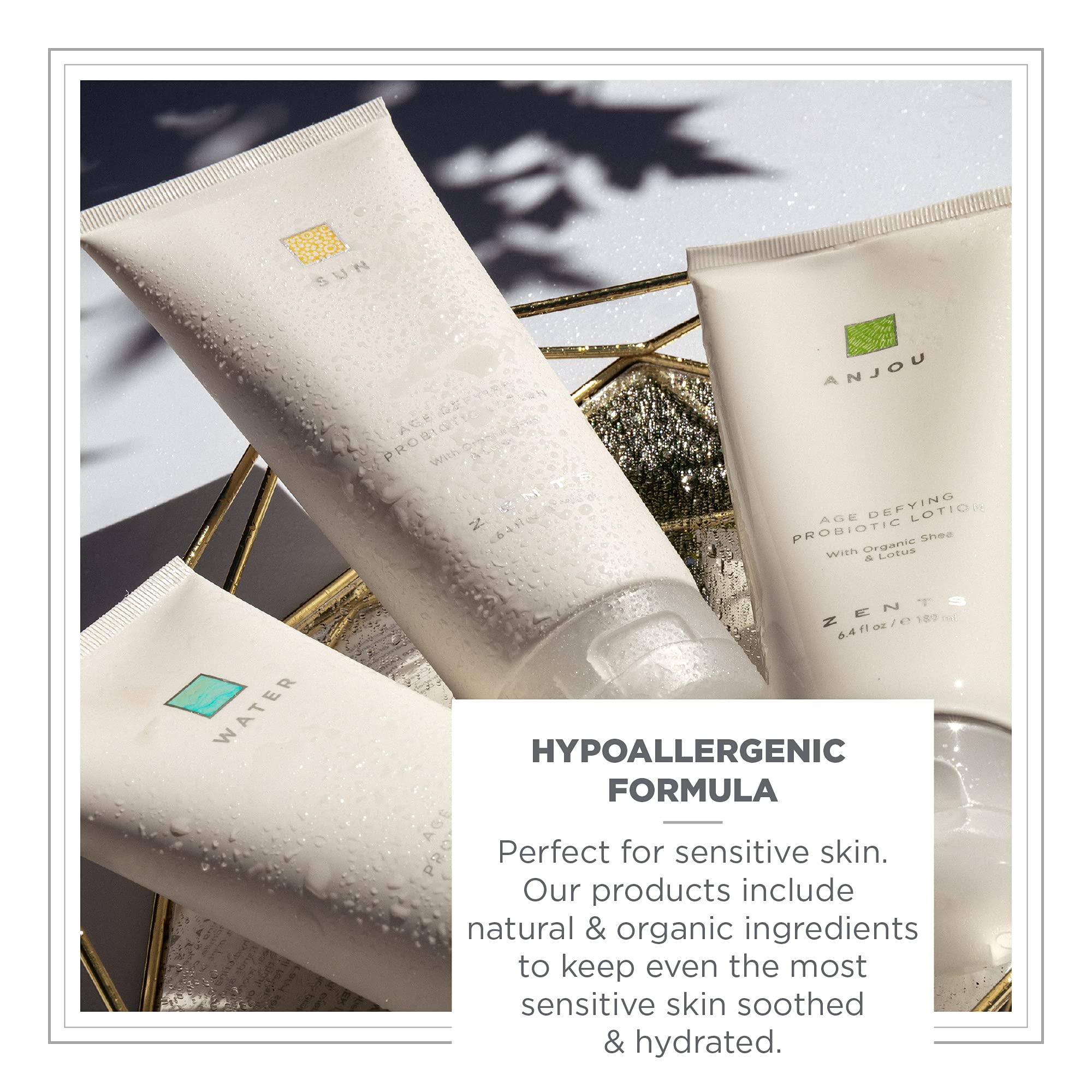 Zents Age Defying Probiotic Lotion (Travel Size - Ore Fragrance) Anti-Aging Body and Hand Cream with Organic Shea Butter & Hyaluronic Acid, 1 fl oz, TSA Approved