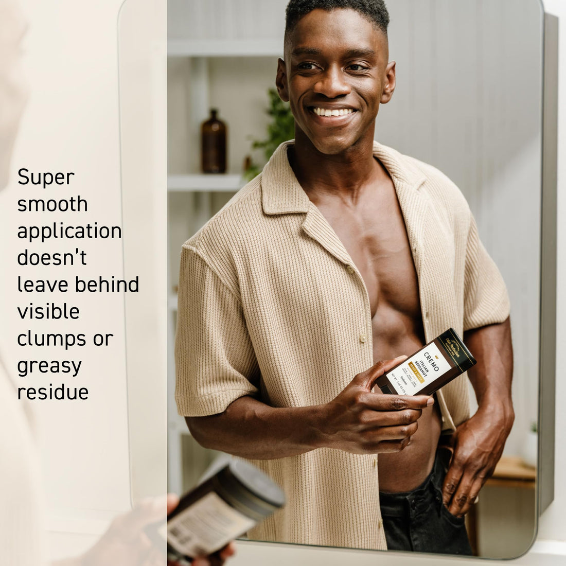 Cremo Italian Bergamot Aluminum Free Deodorant for Men, 48-hour Long Lasting Odor Protection, 2.65oz