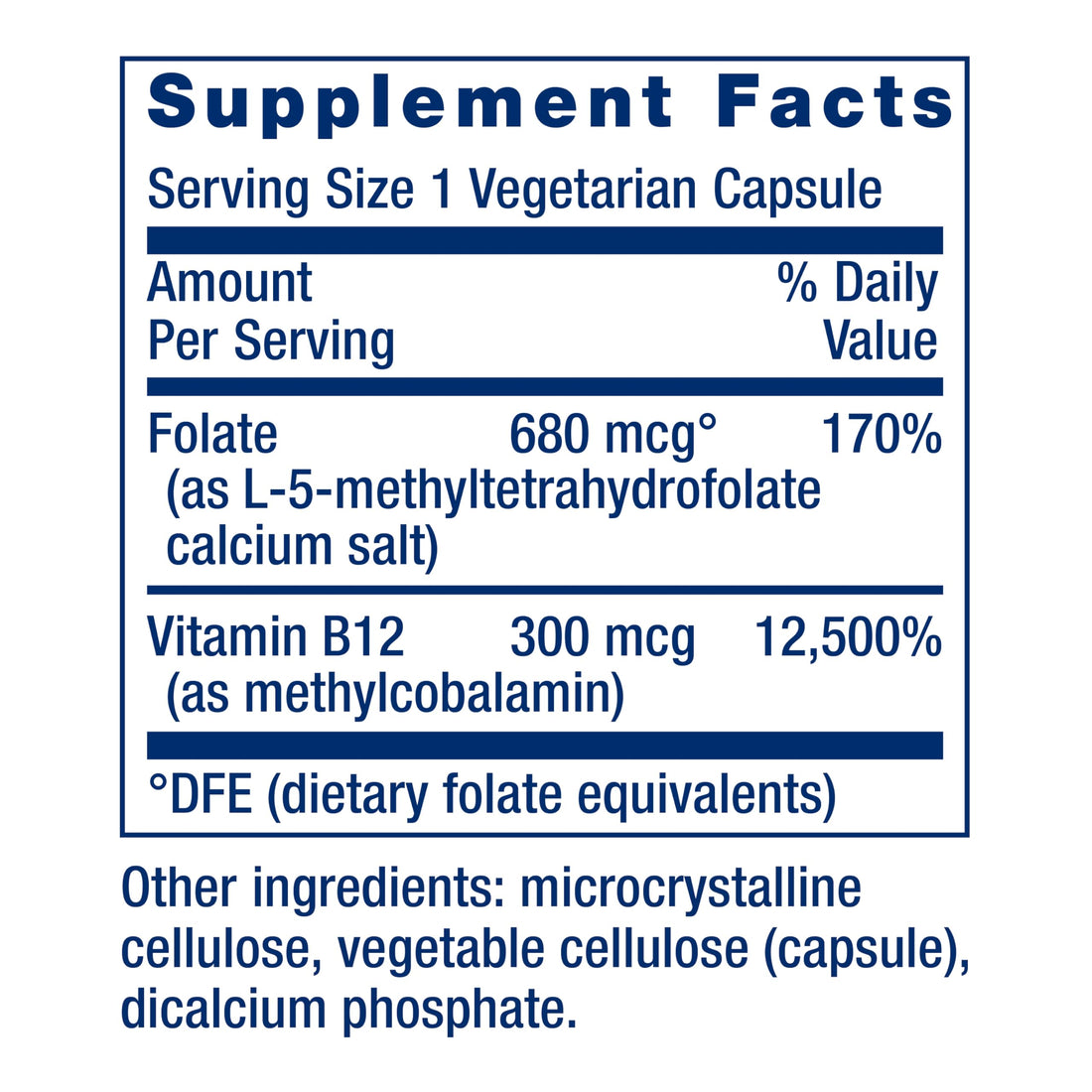 Life Extension BioActive Folate & Vitamin B12, Promotes Heart, Brain & GI Tract Health, Non-GMO, Gluten-Free, Vegetarian, 90 Capsules