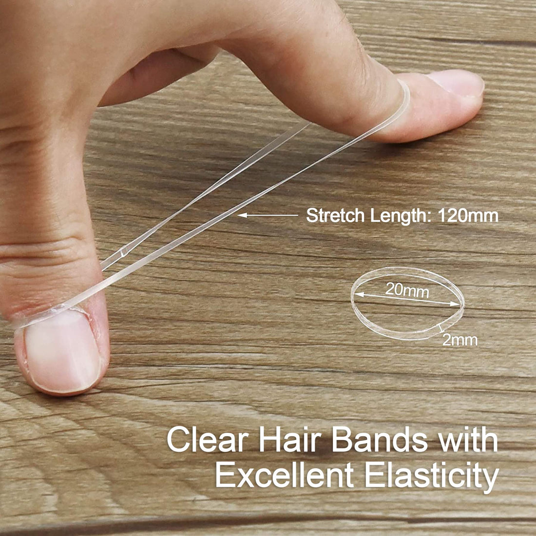 EAONE 2500 Pieces Clear Hair Elastics Hair Bands Clear Rubber Bands with Free Box for Braiding and Ponytail