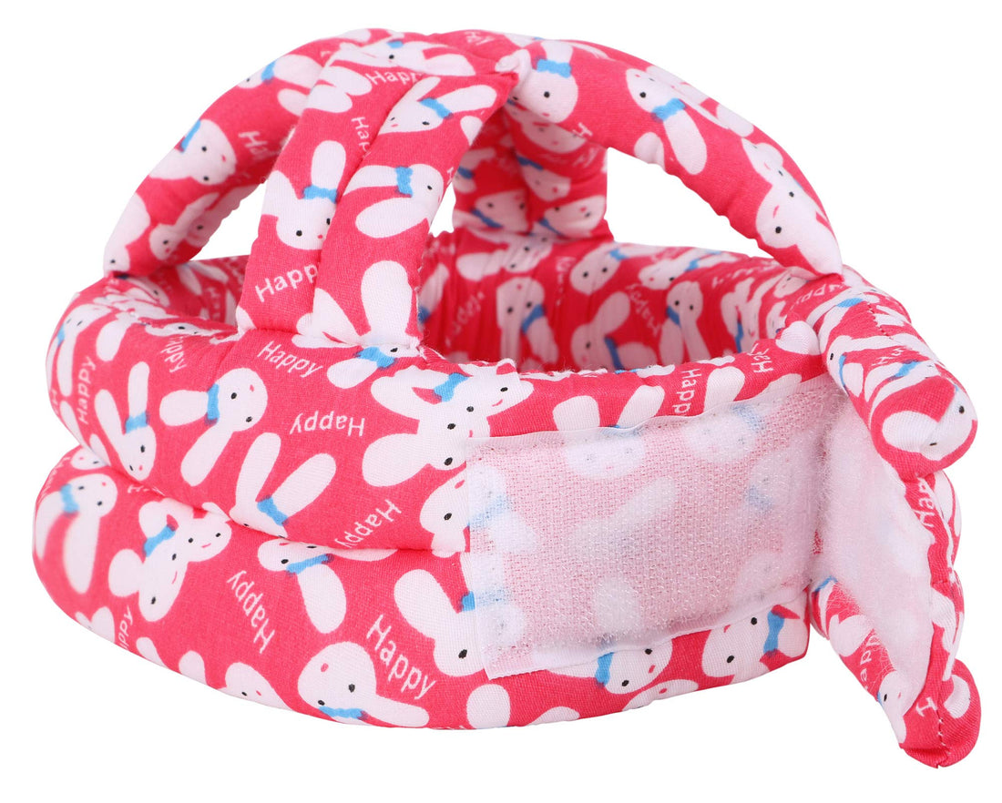Baby Infant Toddler Children No Bumps Safety Helmet Head Cushion, Red Rabbit