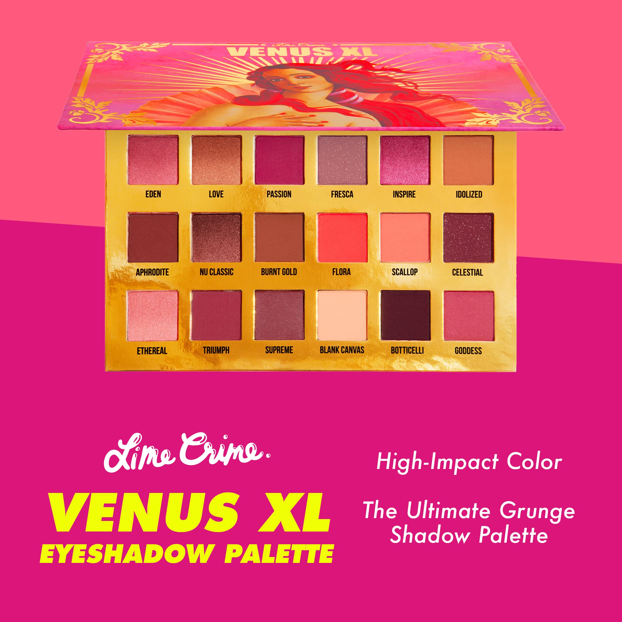 Lime Crime Venus XL Eyeshadow Palette. 18 Color Matte and Metallic Eyeshadows