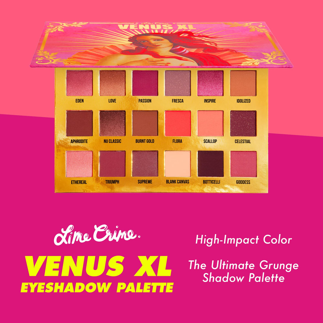 Lime Crime Venus XL Eyeshadow Palette. 18 Color Matte and Metallic Eyeshadows