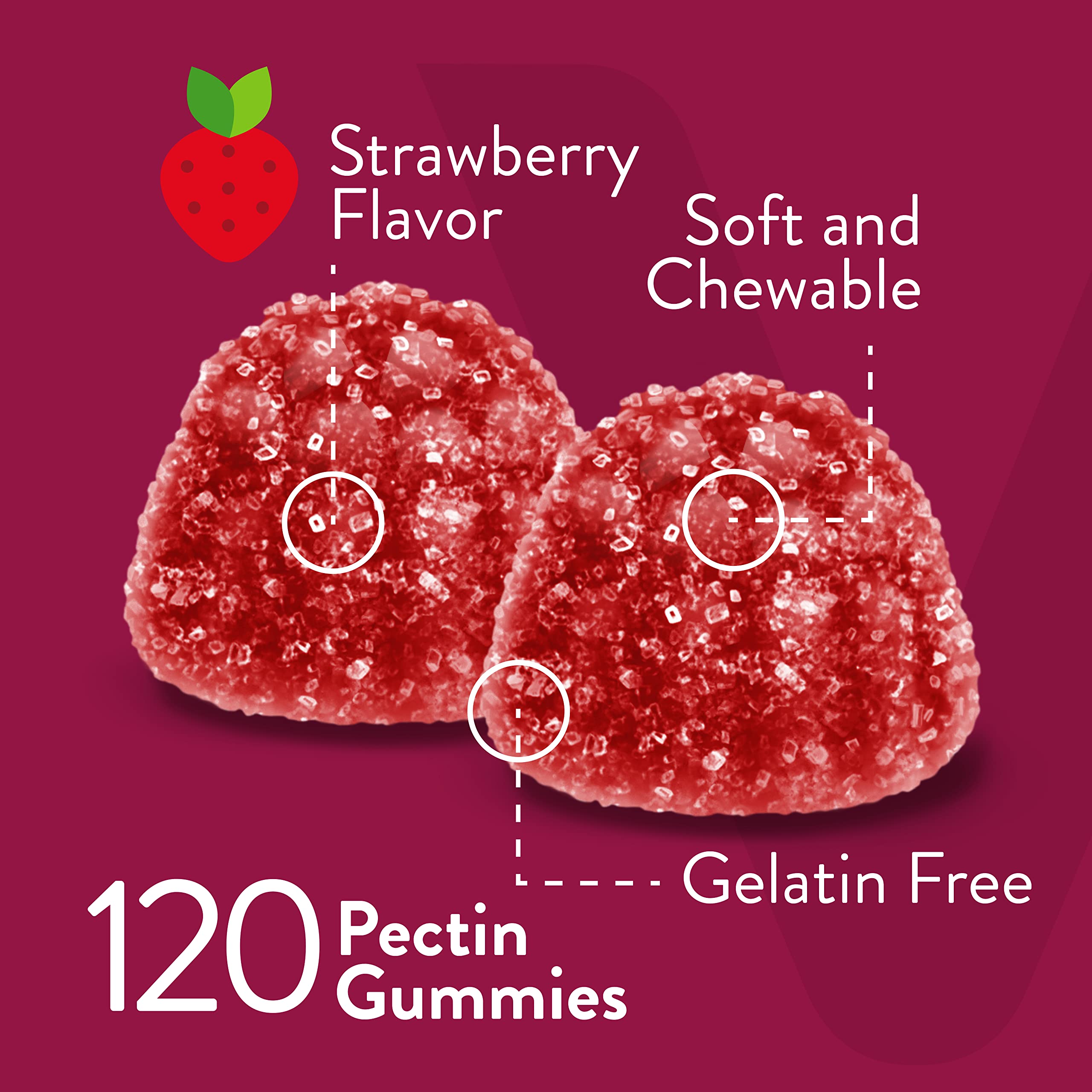 Vitamin B Complex Gummies for Adults with Vitamin C, B6, B12, Niacinamide, Folic Acid, Biotin, Calcium - Supports Energy & Metabolism - Vegan, Gluten Free, Gelatin Free - Chewable Strawberry Flavored