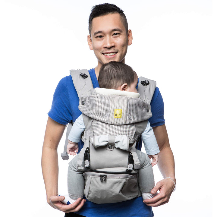 LÍLLÉbaby SeatMe Hip Seat & Ergonomic 6-in-1 Baby Carrier Newborn to Toddler - with Lumbar Support - for Children 7-45 Pounds - 360 degree baby wearing - Inward and outward facing - Stone