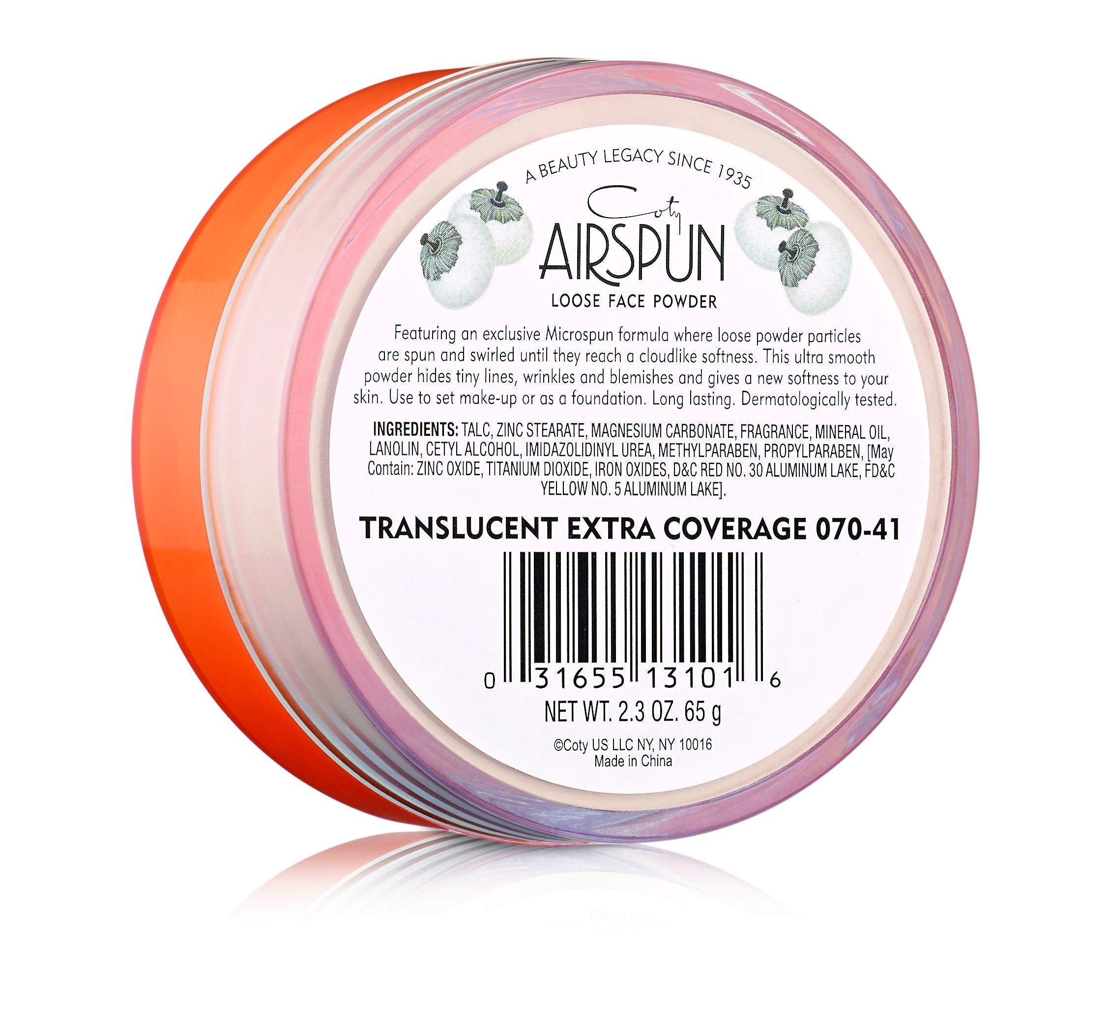 Coty AirSpun Face Powder 070-41 Extra Coverage, 2.3 Ounce