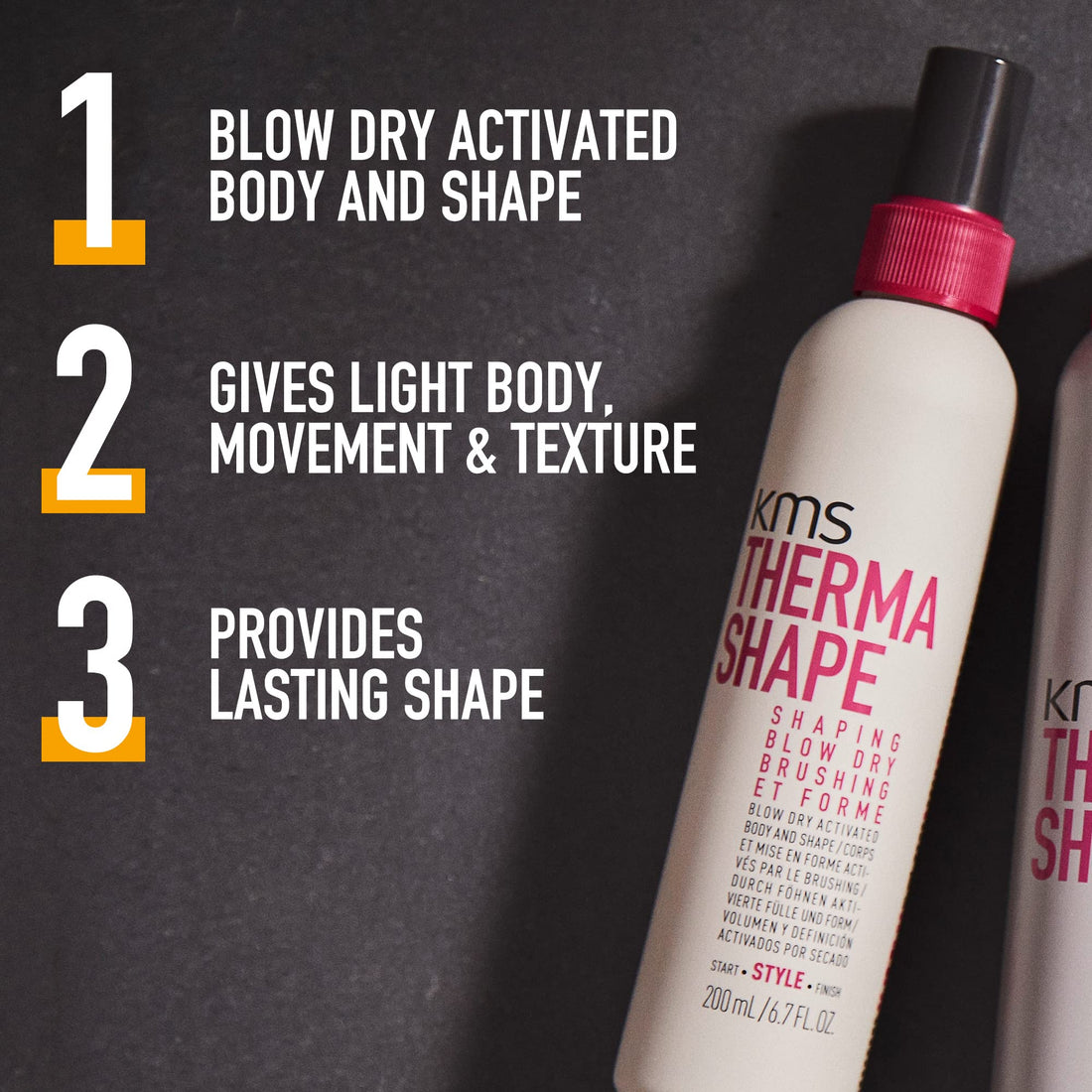 KMS California Therma Shape Shaping Blow Dry Brushing (Blow Dry Activated Body and Shape), 200 mL/6.7 oz.