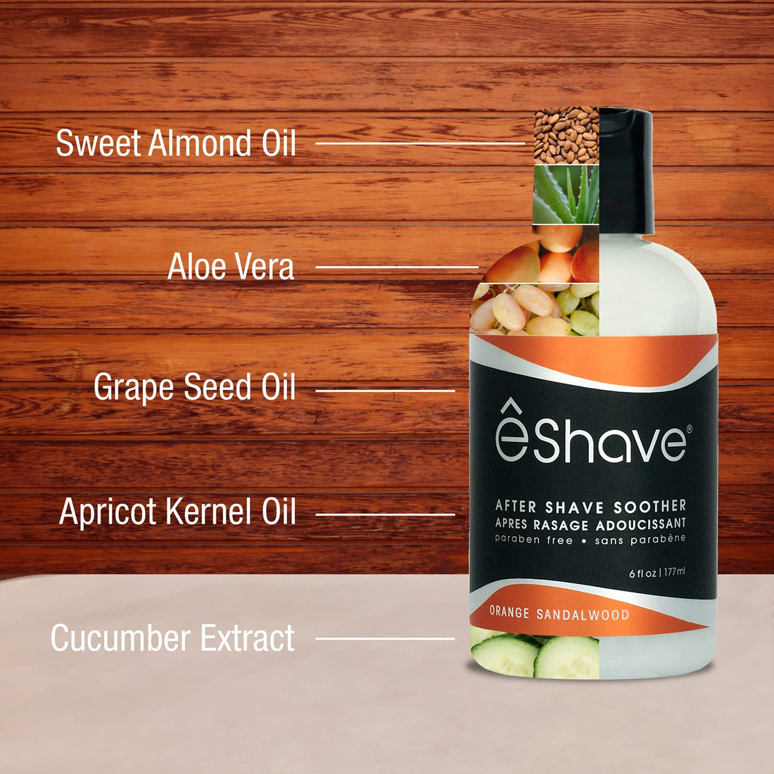 eShave After Shave Soother, Orange Sandalwood, 6 oz.