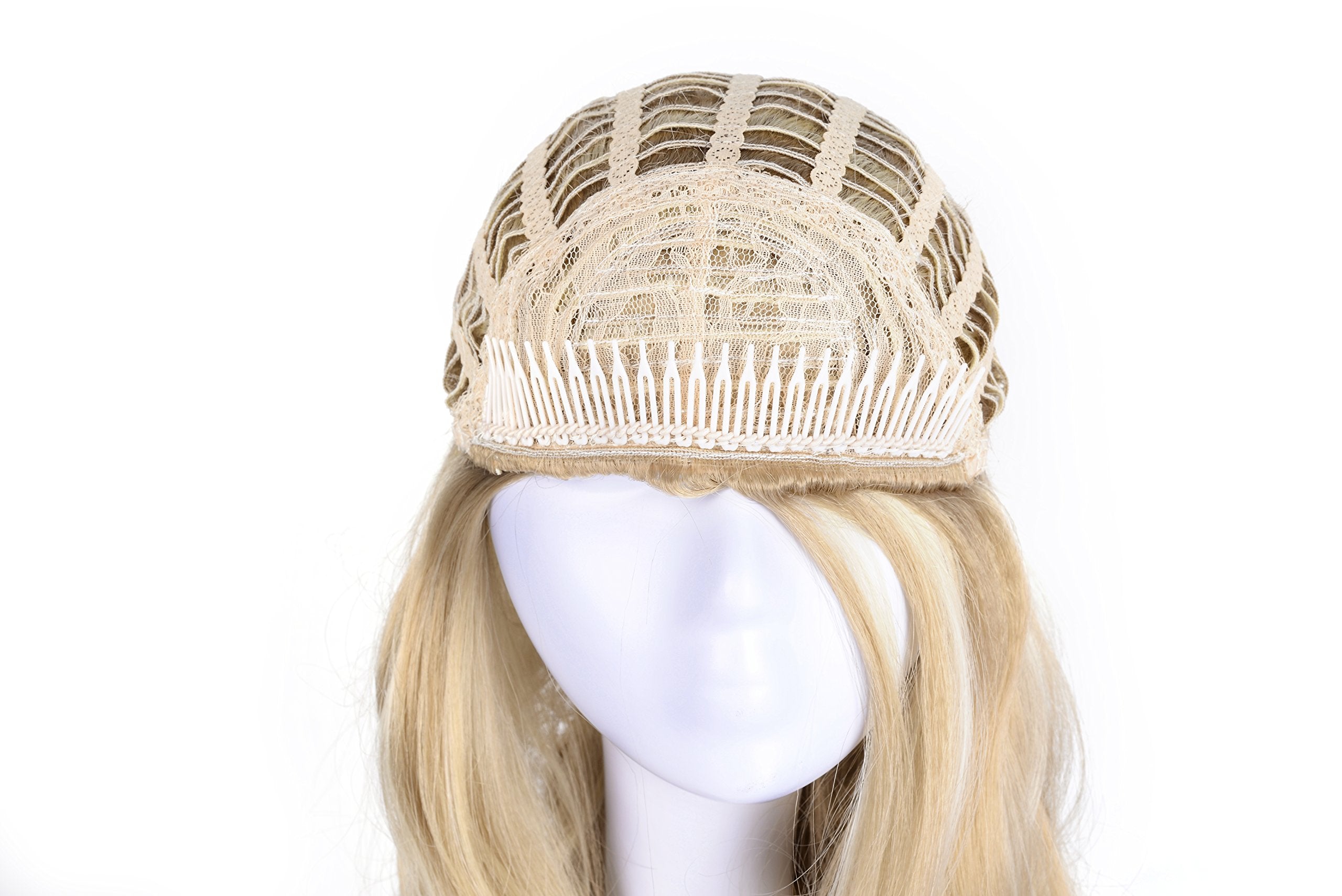 R1488H : OneDor 23 Curly 3/4 Ladies Half Wig Kanekalon Hair Synthetic Wigs with Comb on a Mesh Head Cap (R1488H)