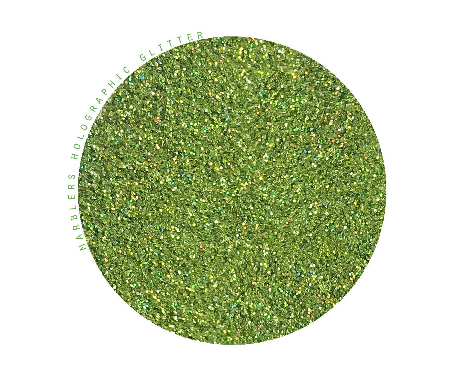 MARBLERS Holographic Glitter [Holo Apple Green] 3oz (85g) | Fine | Non-Toxic, Vegan, Cruelty-Free | Face, Body, Eyeshadow, Hair, Festival, Party Makeup, Nail Art, Polish | Resin, Tumbler, Slime, Craft