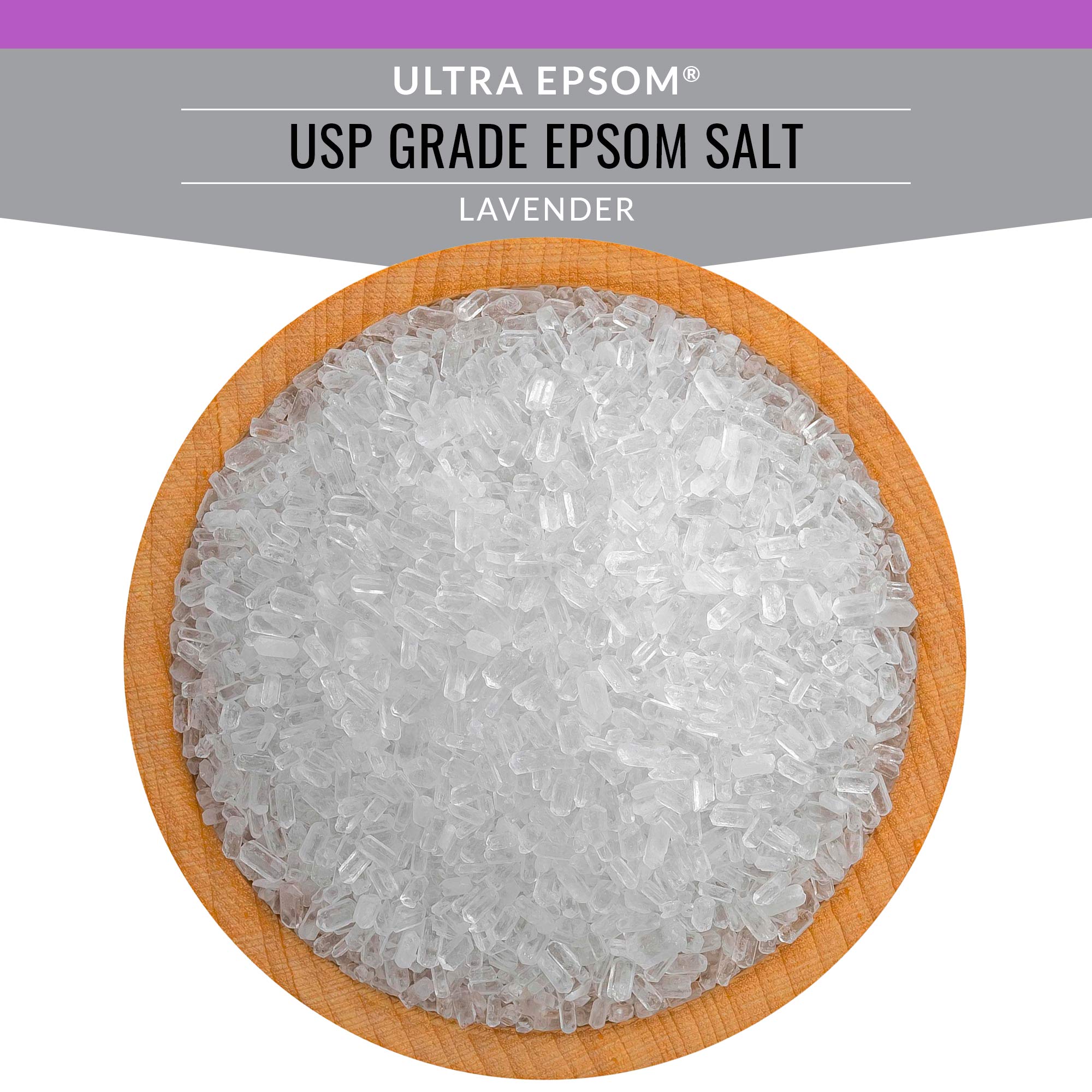 SaltWorks Ultra Epsom Scented Bath Salt, Lavender, 2 Pound Bag