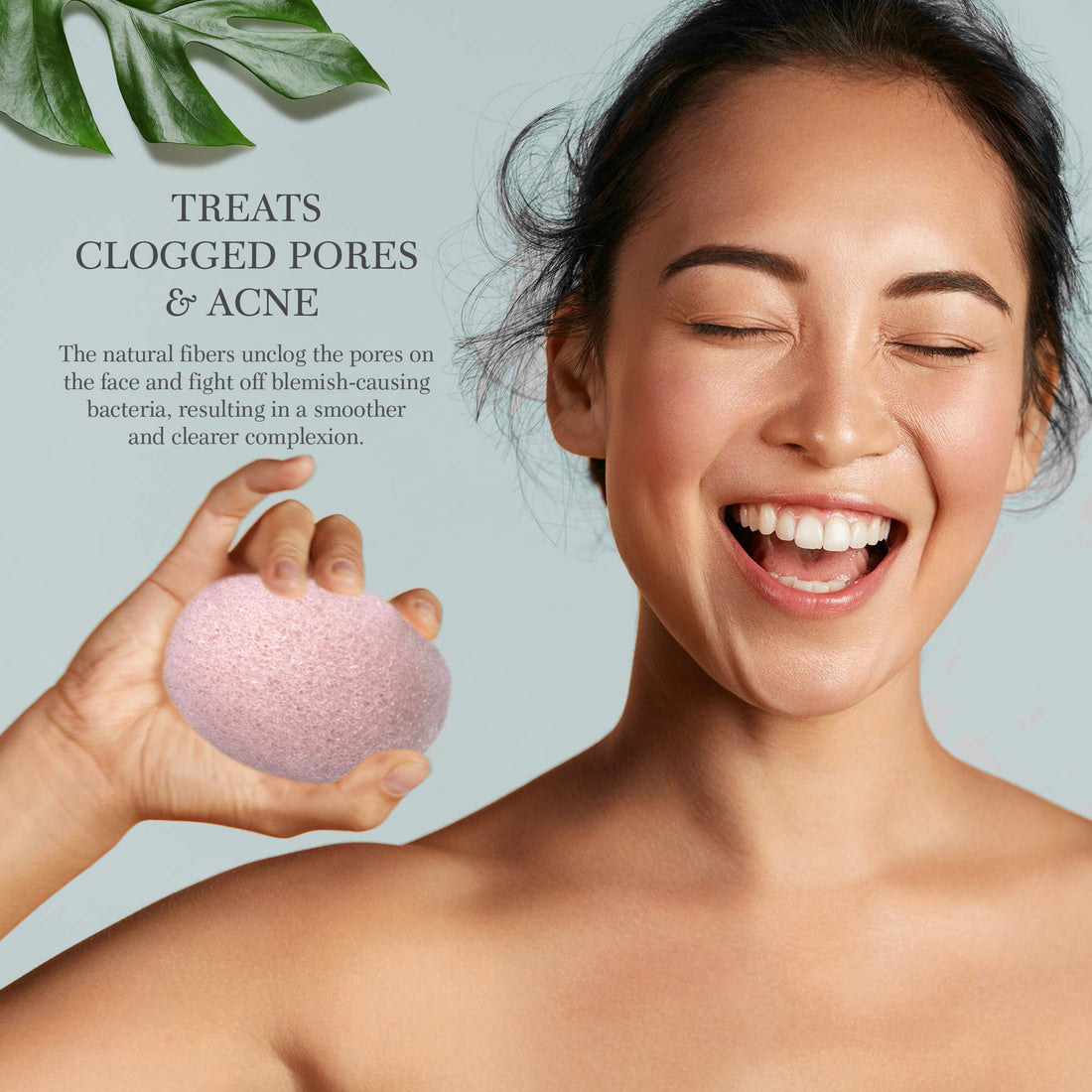 konjac cleansing sponge (french pink clay)