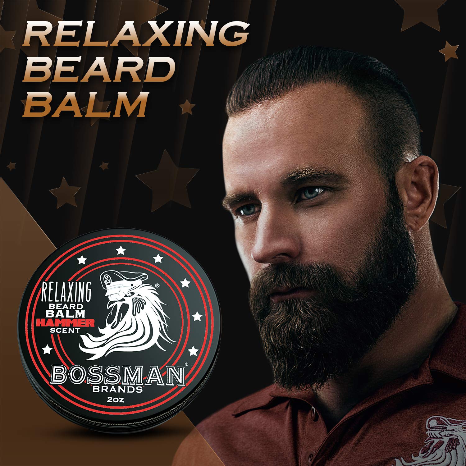 Hammer : Bossman Relaxing Beard Balm- Nourish, Thicken and Strengthen Your Beard (Hammer)