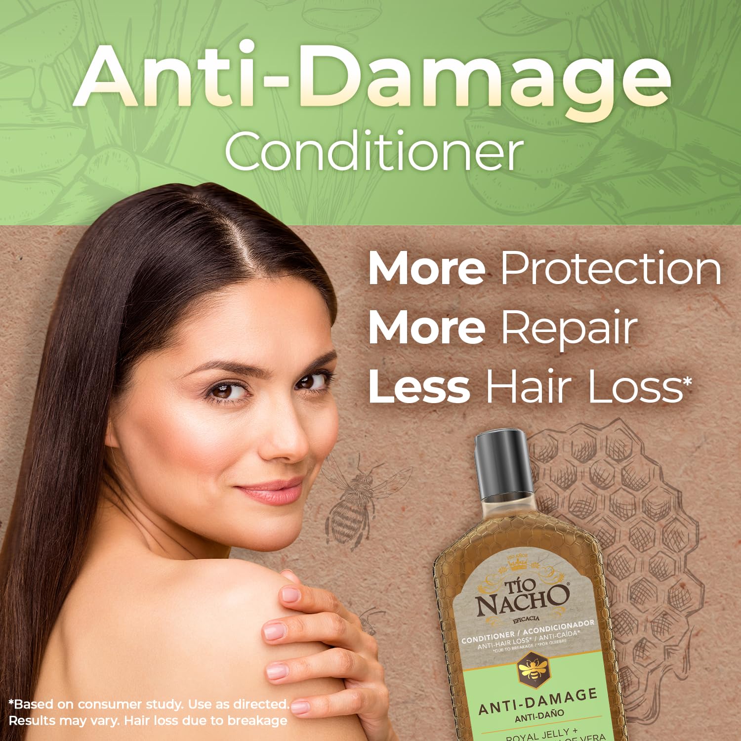 Tio Nacho Aloe Vera Deep Repair Conditioner: 100% Organic Aloe Vera and Royal Jelly, Repairs and Protects Hair, Vegetable Keratin for Softness and Shine, Paraben and Salt-Free - 14 Oz