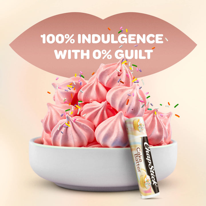 ChapStick Classic Skin Protectant Flavored Lip Balm Tube, Limited Edition, 0.15 Ounce Each (Cake Batter Flavor, 1 Blister Packs of 3 Sticks)