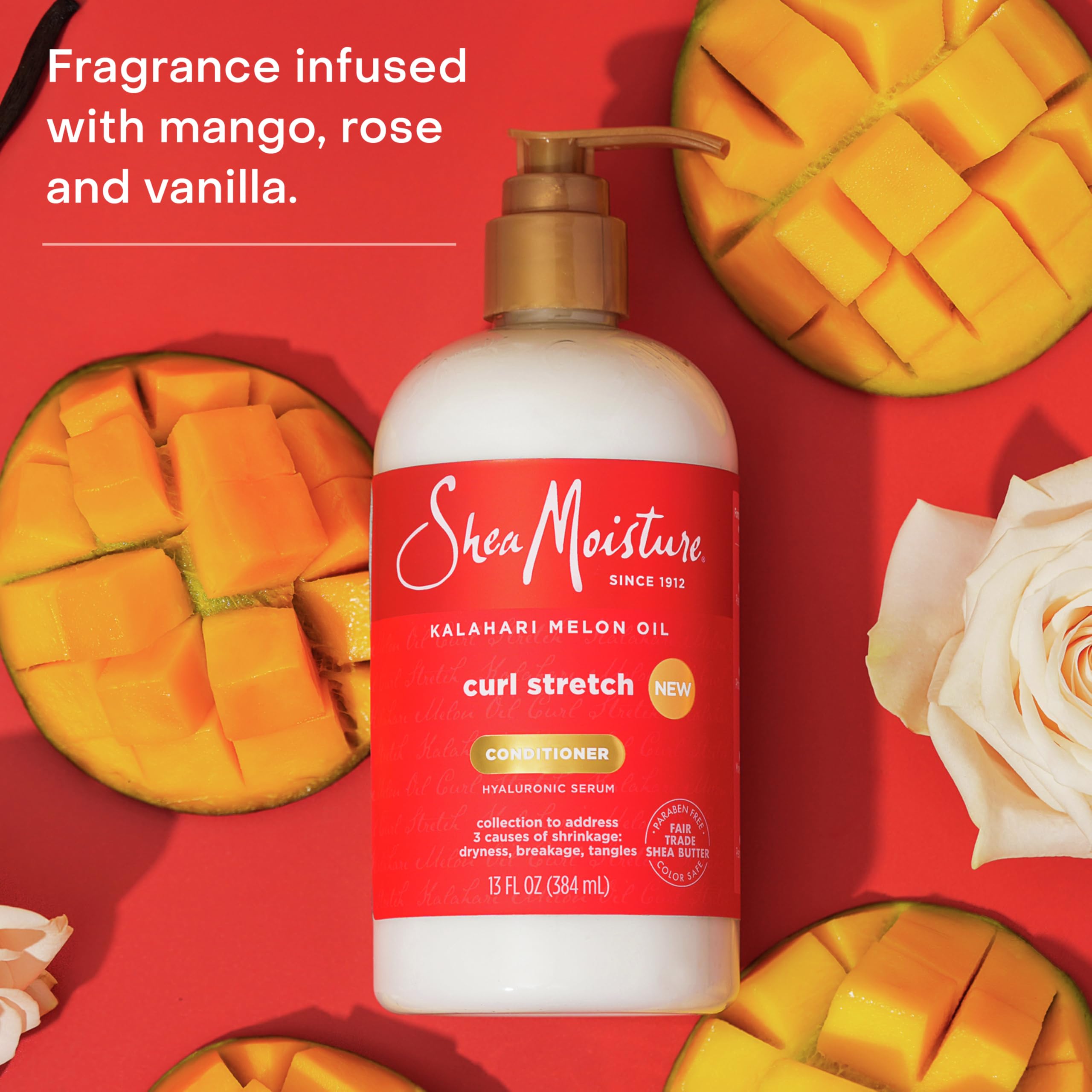 SheaMoisture Curl Stretch Conditioner Kalahari Melon Oil Infused with Hyaluronic Serum, Hydration Hero Deeply Moisturizes and Repairs Damage, for Easy Detangling and Styling 13 Fl Oz