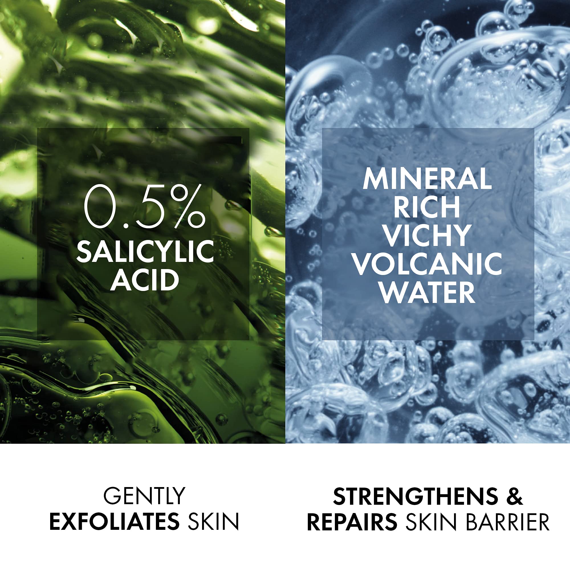 VICHY Normaderm Daily Acne Face Wash, 0.5% Salicylic Acid Cleanser, Gel Cleanser For Oily Skin, Removes Excess Oil, Dirt & Clogged Pores, Oil Free Acne Wash, Soap & Sulfate Free, Non-Drying