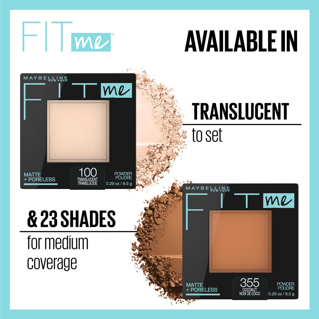 Maybelline Fit Me Matte + Poreless Pressed Face Powder Makeup & Setting Powder, Classic Ivory, 1 Count & Fit Me Powder Blush, Lightweight, Smooth, Blendable