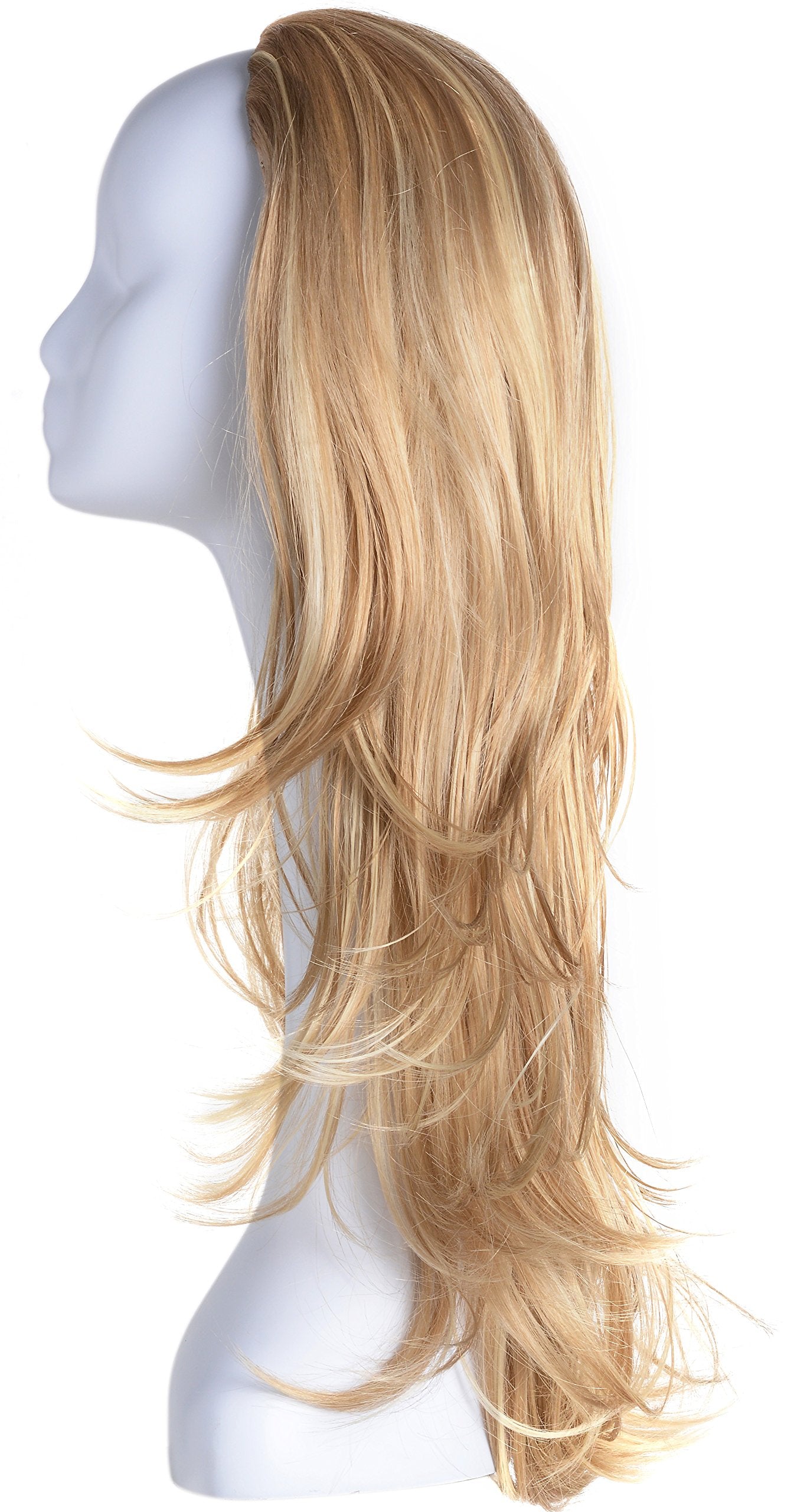 R1488H : OneDor 22 Slight Curly 3/4 Ladies Half Wig Kanekalon Hair Synthetic Wigs with Comb on a mesh head cap (R1488H)