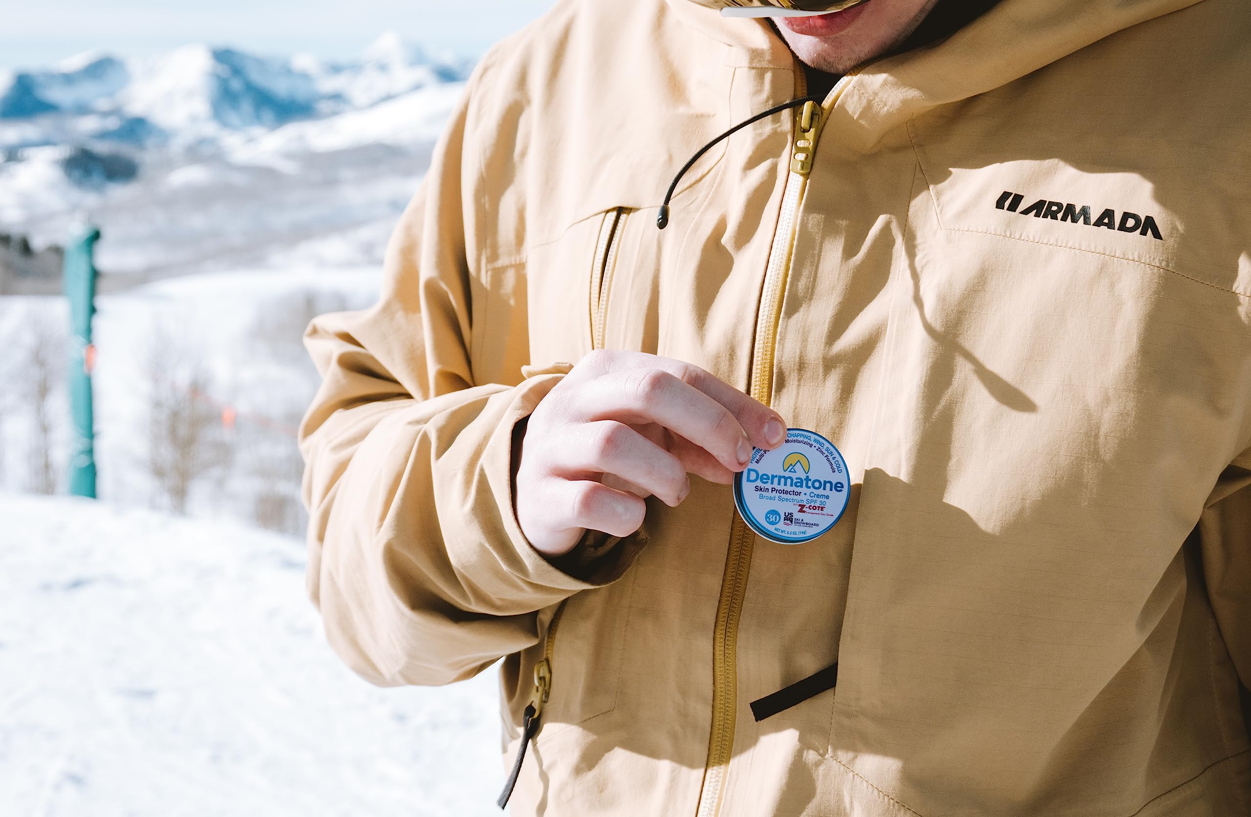 Dermatone Skin Protector w/Zinc | Stocking Stuffer Skin Balm for Face & Lips | Barrier Cream for Sun, Wind & Cold | SPF 30 Zinc Sunscreen | Moisturize Heal & Repair Dry Skin, 0.5 oz