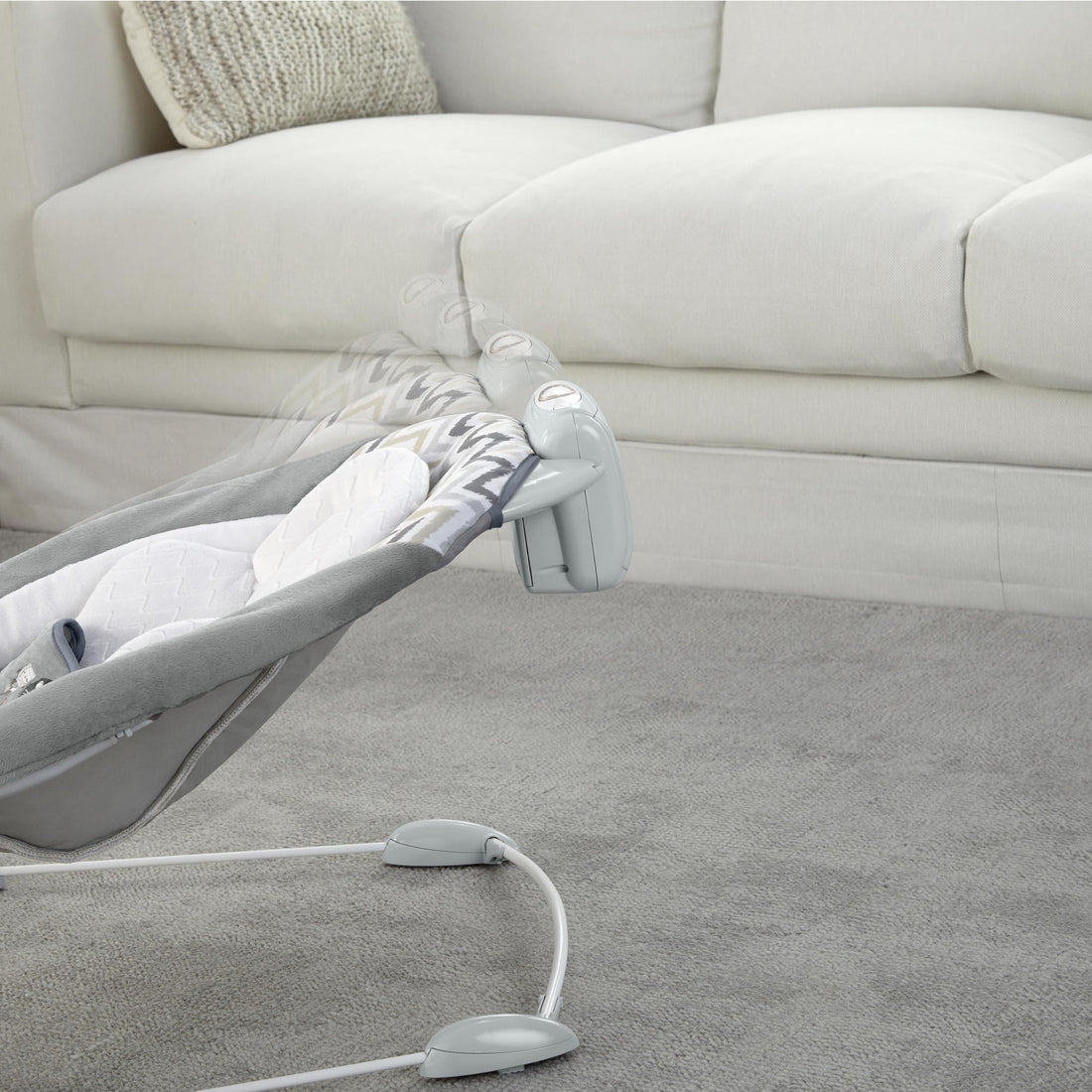 Ingenuity SmartBounce Automatic Baby Bouncer Seat with Music, Nature Sounds, Removable Bar & 2 Plush Infant - Chadwick