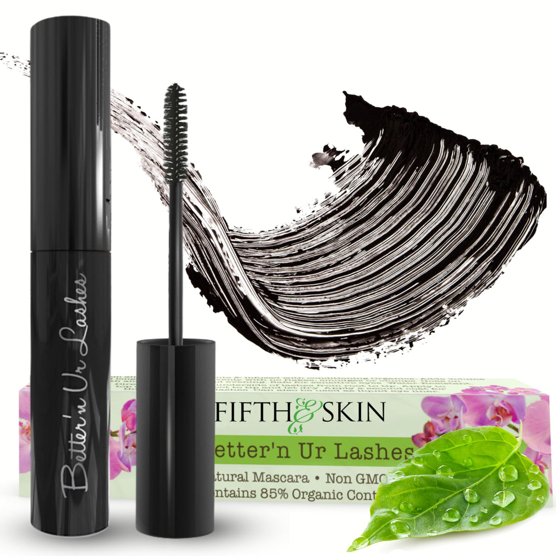 Skin2Spirit Black: Betterâ€™N Ur Lashes Organic Mascara (Black) | 100% Natural | Made W Certified Organic Ingredients | Non Gmo | Hypoallergenic For Sensitive Eyes | Length & Volume | Vegan | C