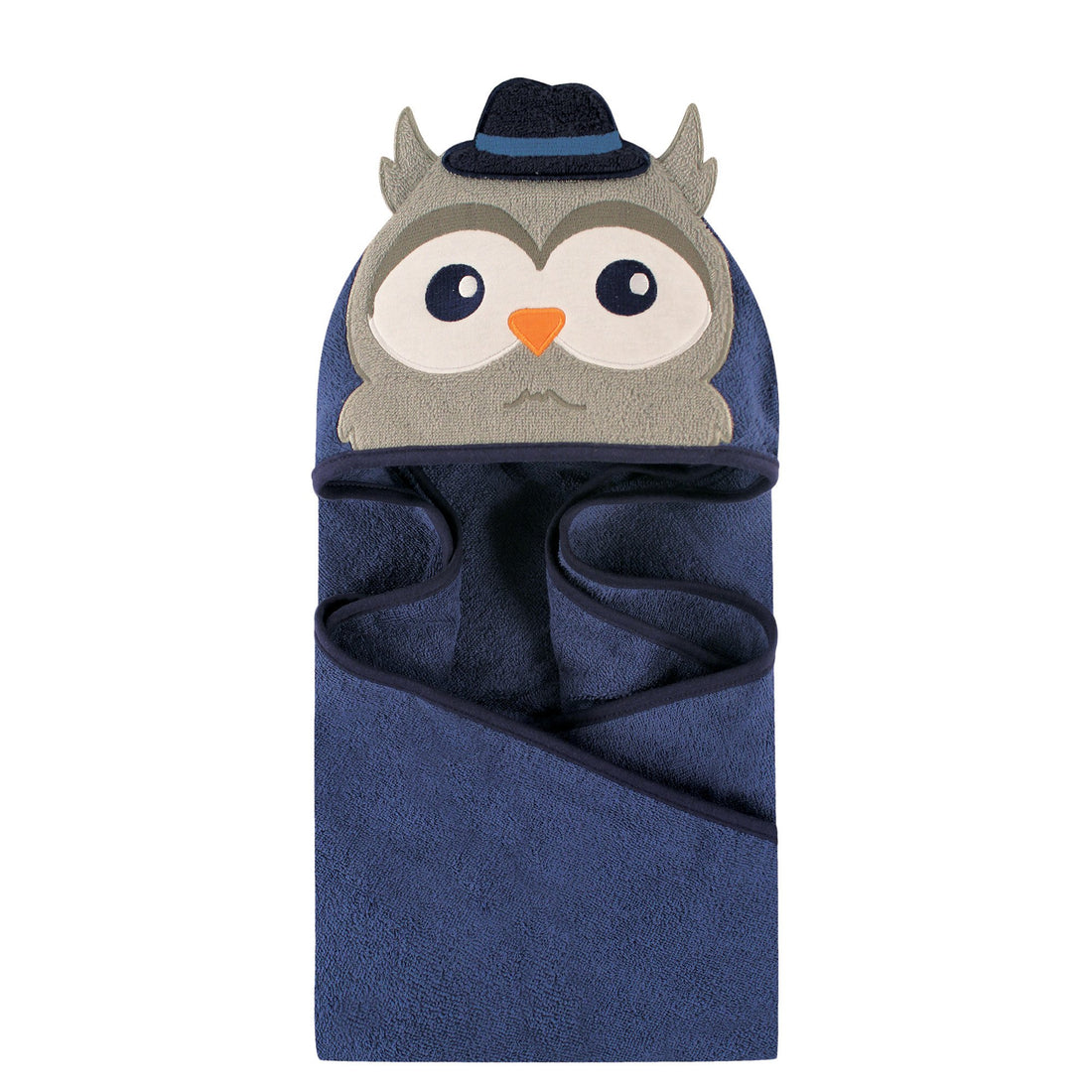 Hudson Baby Unisex Baby Cotton Animal Face Hooded Towel, Mr Owl, One Size