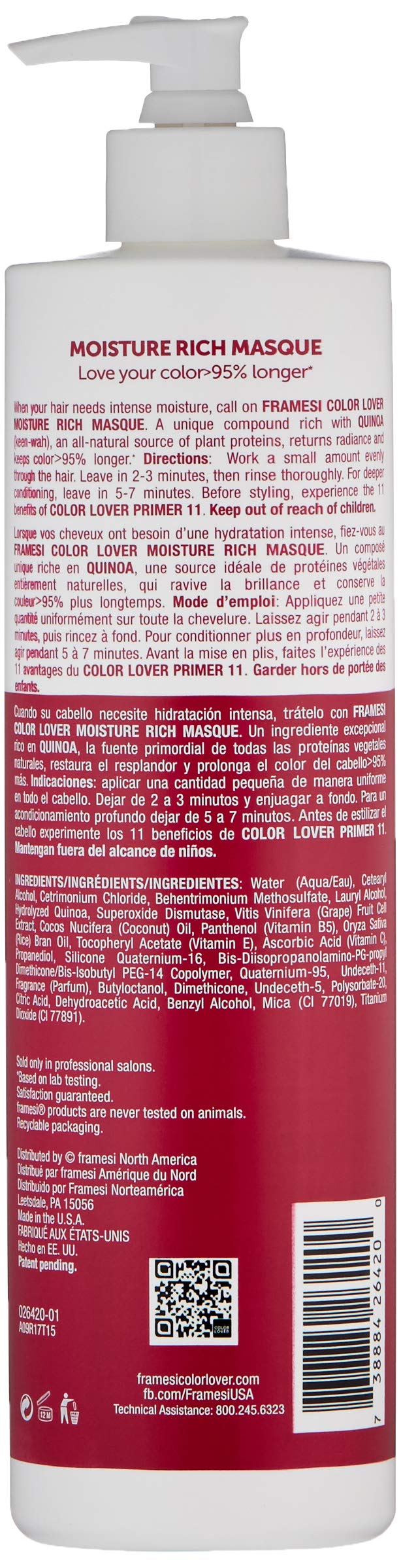Framesi Color Lover Moisture Rich Masque 16.9 fl.oz