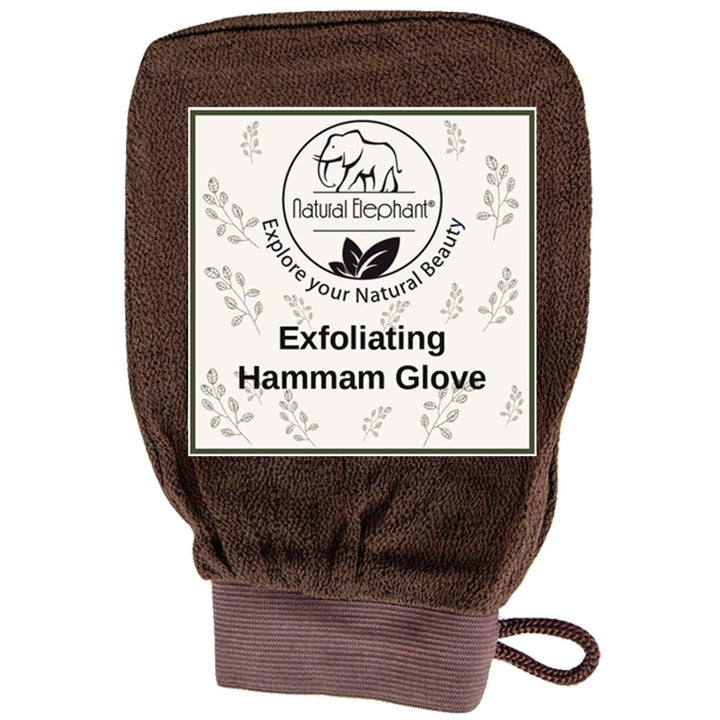 Natural Elephant Exfoliating Hammam Glove - Face and Body Exfoliator Mitt (Chocolate Brown (Pack of 5))