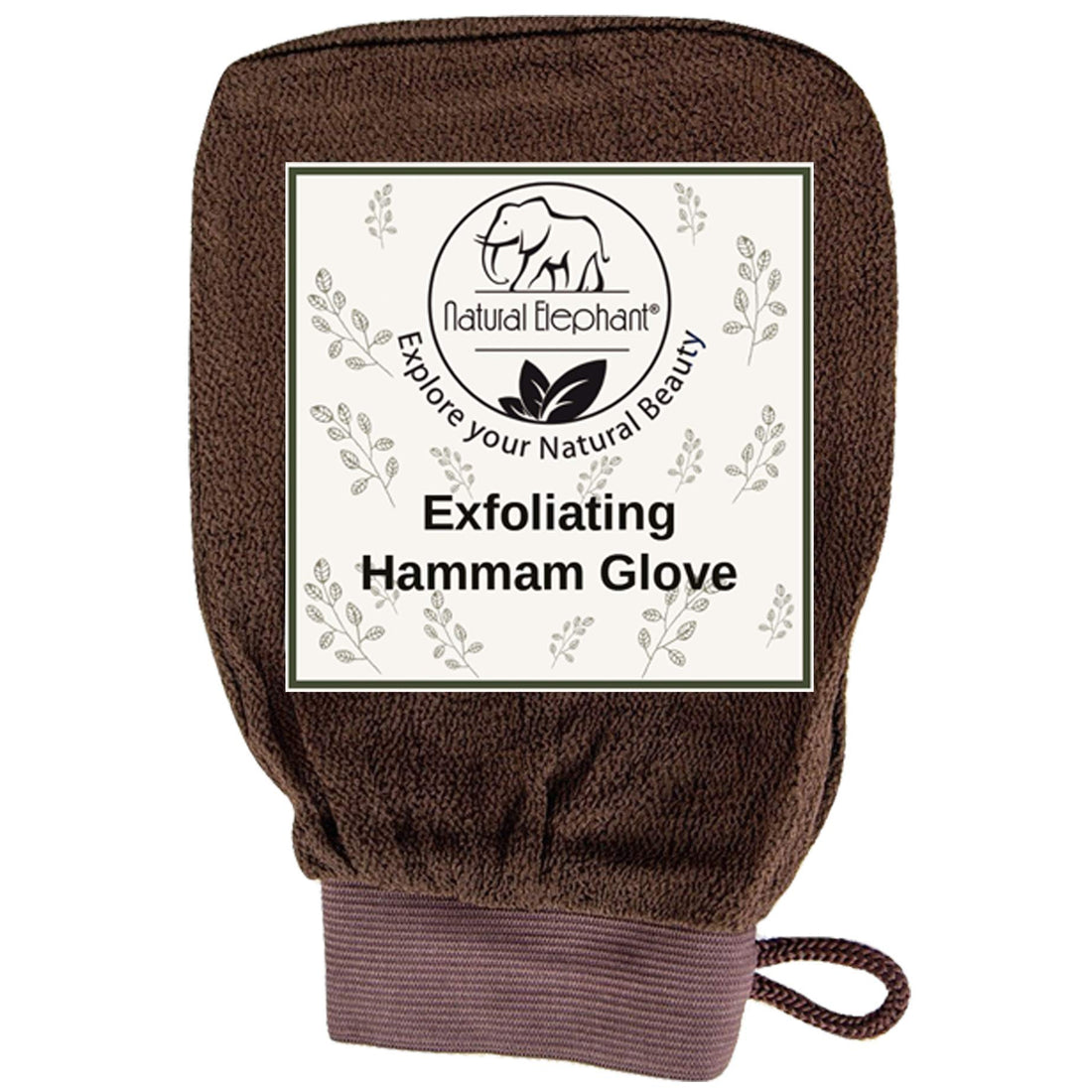Natural Elephant Exfoliating Hammam Glove - Face and Body Exfoliator Mitt (Chocolate Brown (Pack of 5))